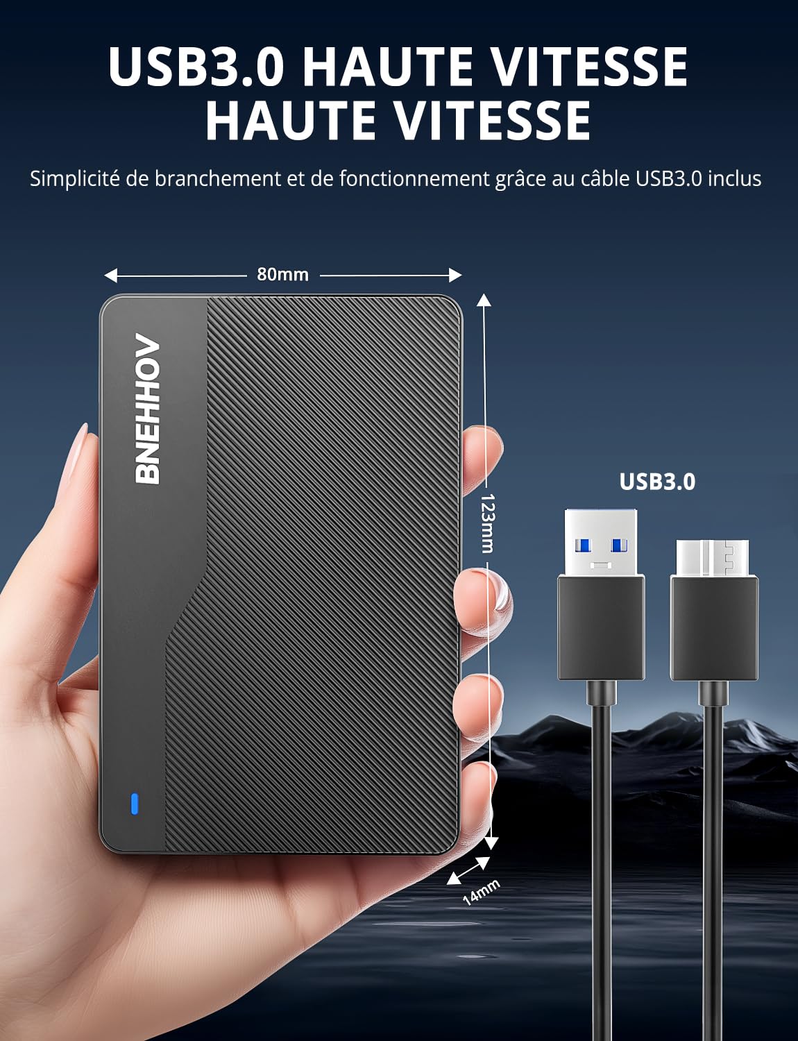 Disque Dur Externe Portable 500Go 2.5'' USB 3.0 HDD pour PS4 PC Mac Xbox