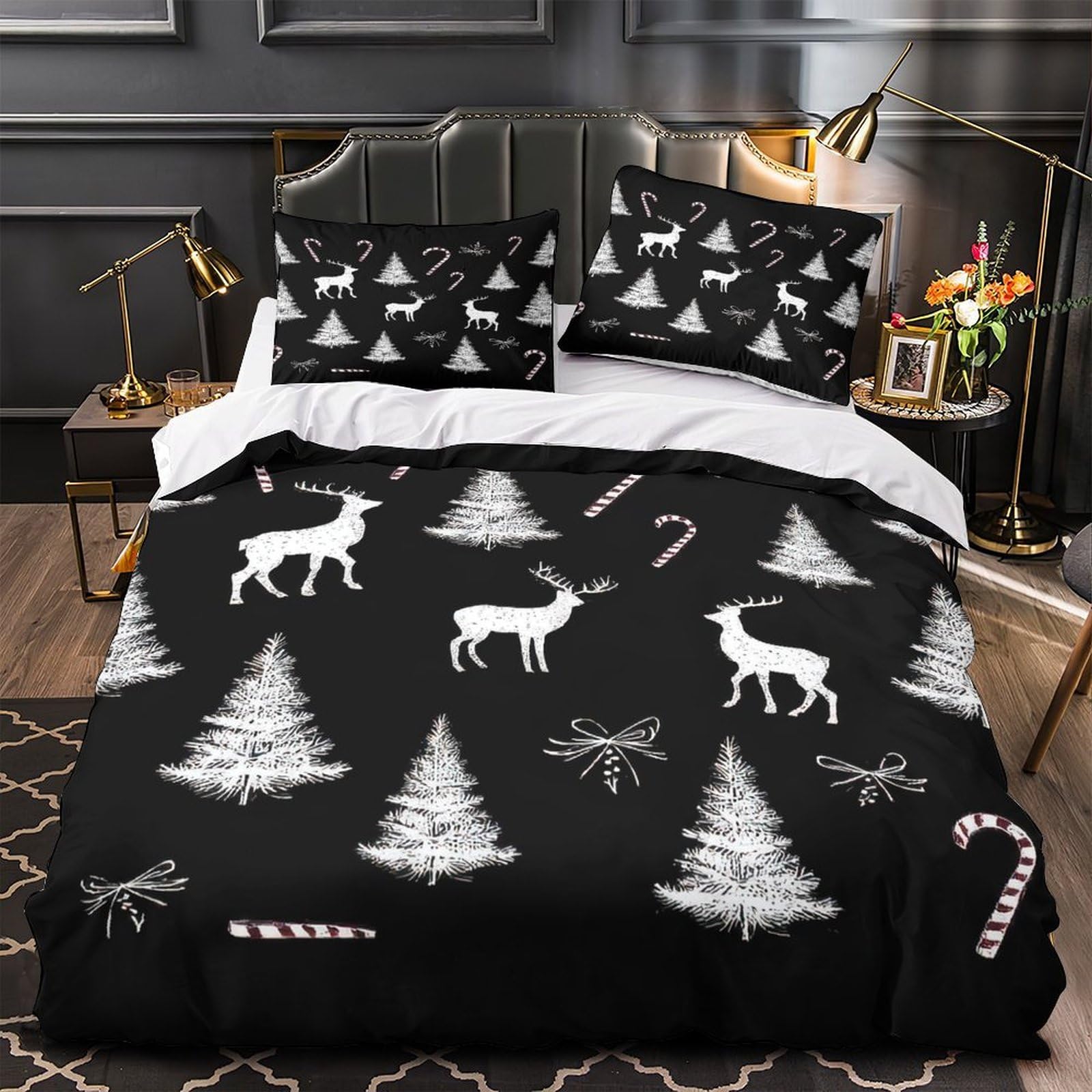 Housse de couette Noël 140x200 pour chambre ado ambiance festive