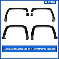 Vista 2 de Tyger Auto Fender Flare compatible con Chevy Silverado 1500 2014-2018; 2015-2019 2500 3500HD 6.5 pies y 8 pies, estilo de fábrica pintable negro