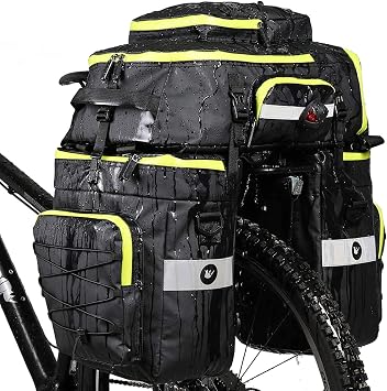 HUNTVP 3 in 1 Multifuctional Bicycle Expedition Touring Cam Pannier Bag Fluorescent green