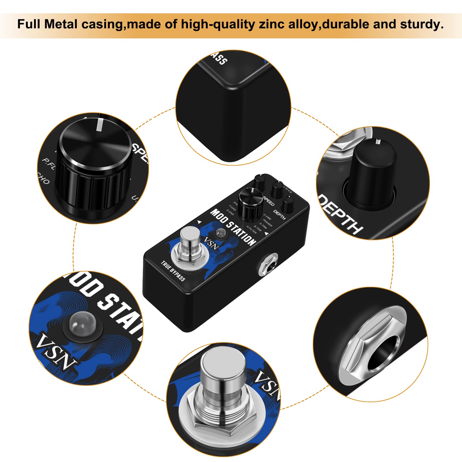 Amazon.com: VSN Modulation Pedal for Electric Guitar Pedal Boards