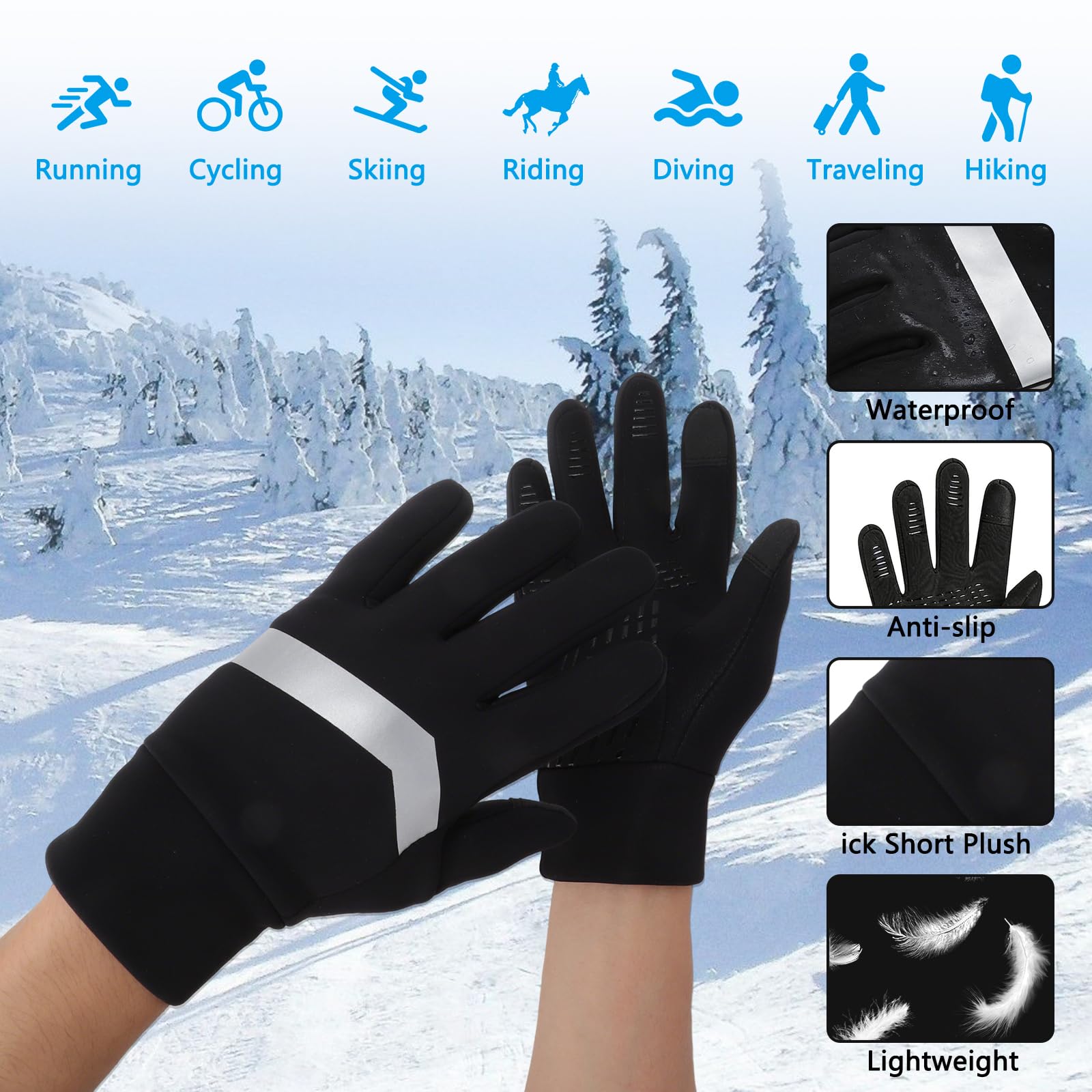 Guantes para niños, impermeables, para invierno, Softshell, cálidos, antideslizantes, resistentes al viento, térmicos, para niños, de forro polar, resistentes al agua, para deportes al aire