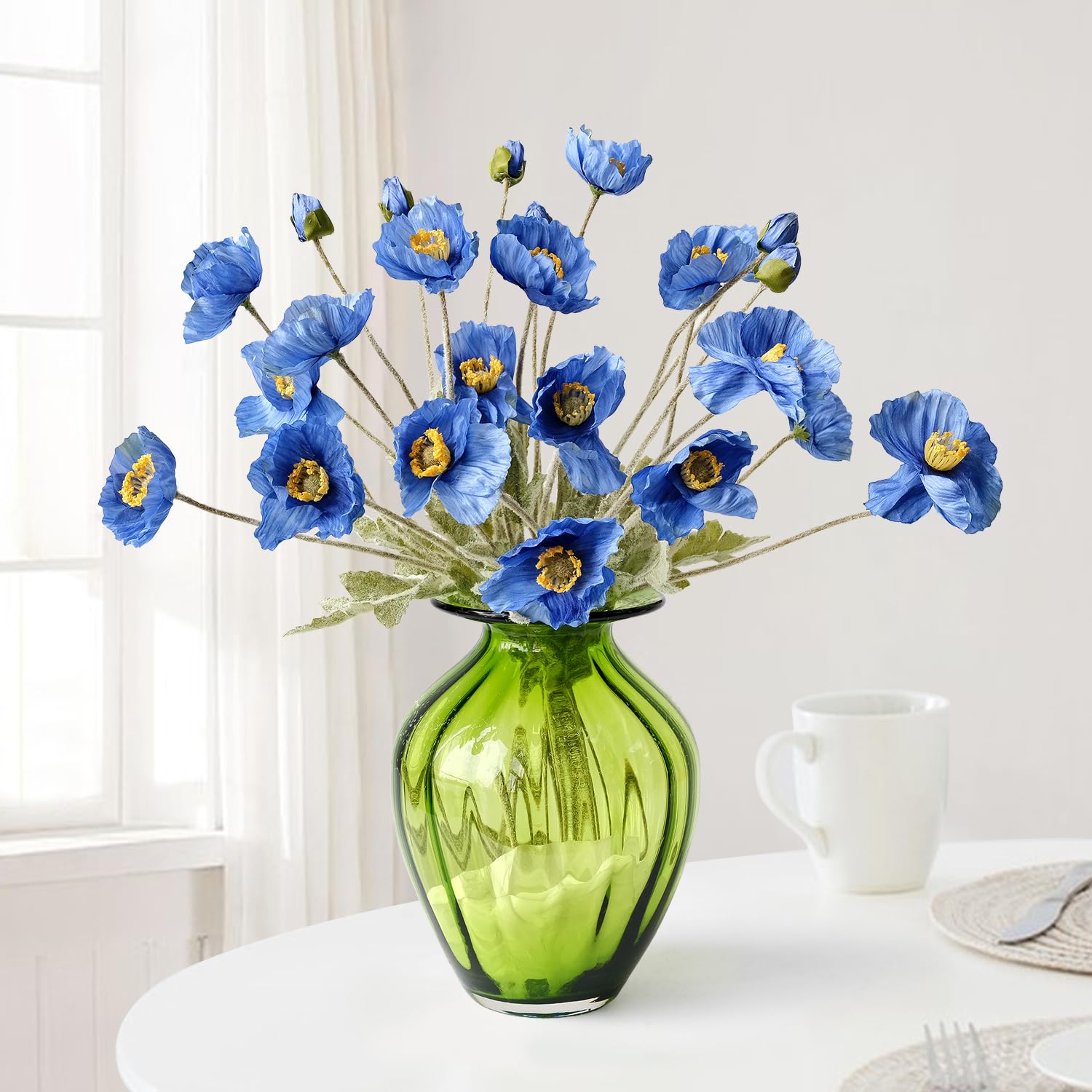Amazon.com: JINWOE Dark Blue Fake Poppy Stems Flowers for