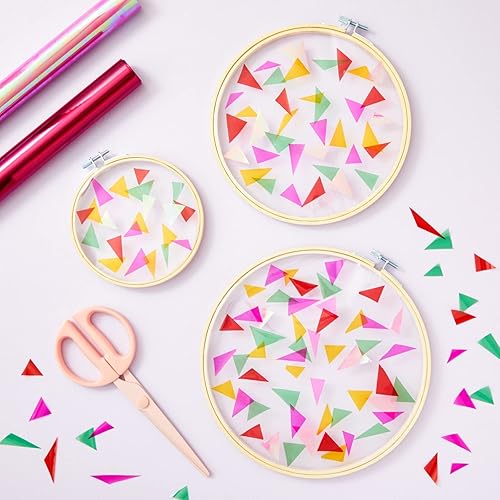 Miniatura 3 de 6 rollos de papel de celofán de color transparente para envolver regalos, 6 colores (17 pulgadas x 10 pies)