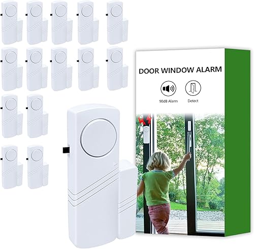 Alarma de puerta y ventana, sensor de alarma de puerta de 90 dB para seguridad de los niños, seguridad del hogar, alarma antirrobo de ventana de
