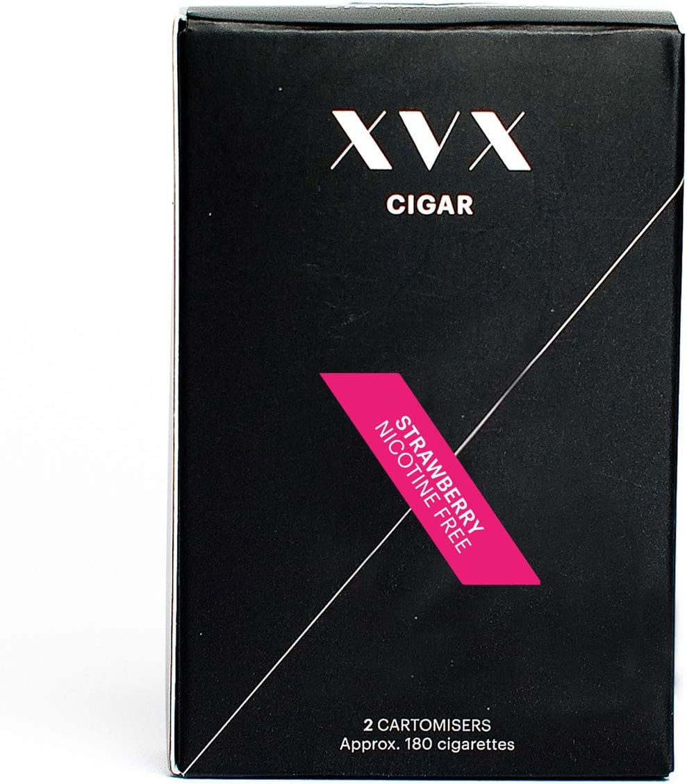 XVX CIGAR Refill - Electronic Cigar Refill - Strawberry Flavour - 1800 Puffs Per 2 Pack - 900 Puffs Per Cartridge - E Cigarette - E Cigarettes Shisha - Nicotine Free