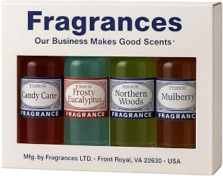 Rainbow, RainMate, Sirena, Hyla Compatible Vacuum Fragrances – Assorted Fragrance 4-Pack For Water-Based Vacuums (Frosty Woods - Candy Cane, Frosty Eucalyptus, Northern Woods, Mulberry)