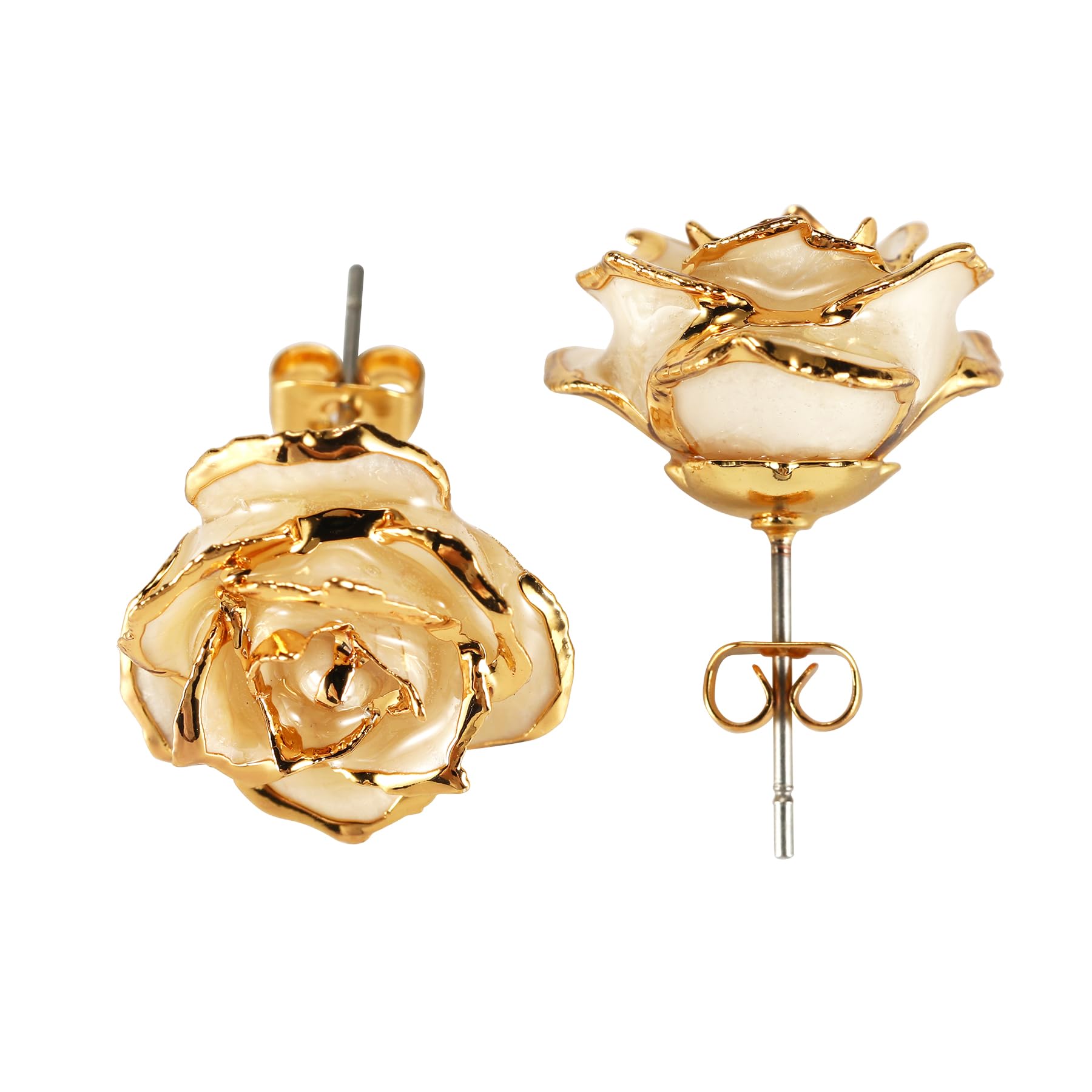 Gold-Plated Rose Earrings for Women,Fashion Rose Earrings Best Gift for Wife Mother on Valentines Day Anniversary Birthday