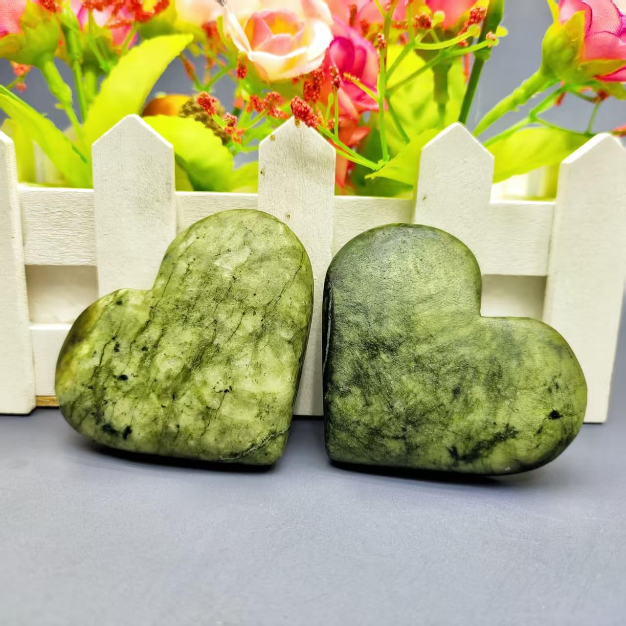 BKGWCSOR 1pcs 4-5cm Green Stone Heart - Jasper Crystal