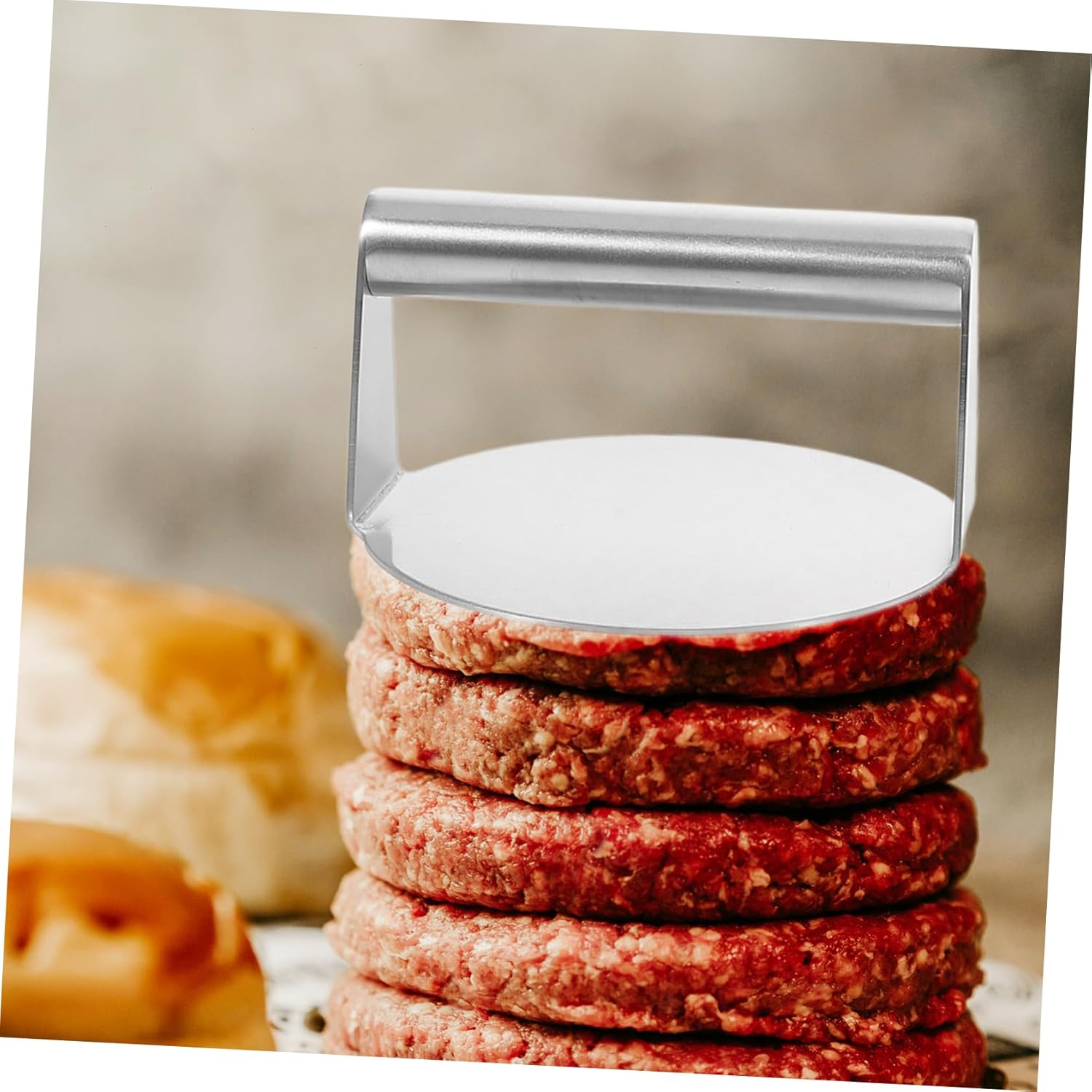 1set Stainless Steel Burger Press Pressure Basting Cover for BBQ Outdoor Cooking Cheese Melting Griddle Accessories Kit