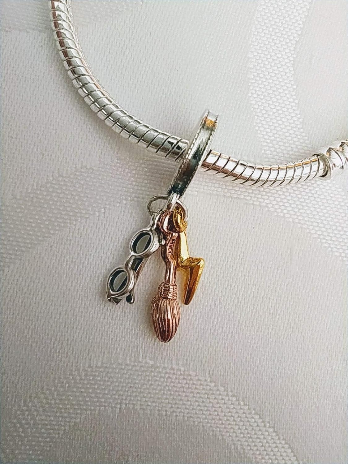 CHARMYS Sterling Silver Harry Potter's Glasses, Nimbus 2000 Broom, Lightning Bolt Scar Charm - Compatible with Pandora Charms for Women, Charm Bracelet Charms - Harry Potter Charms for Bracelets - Image 4