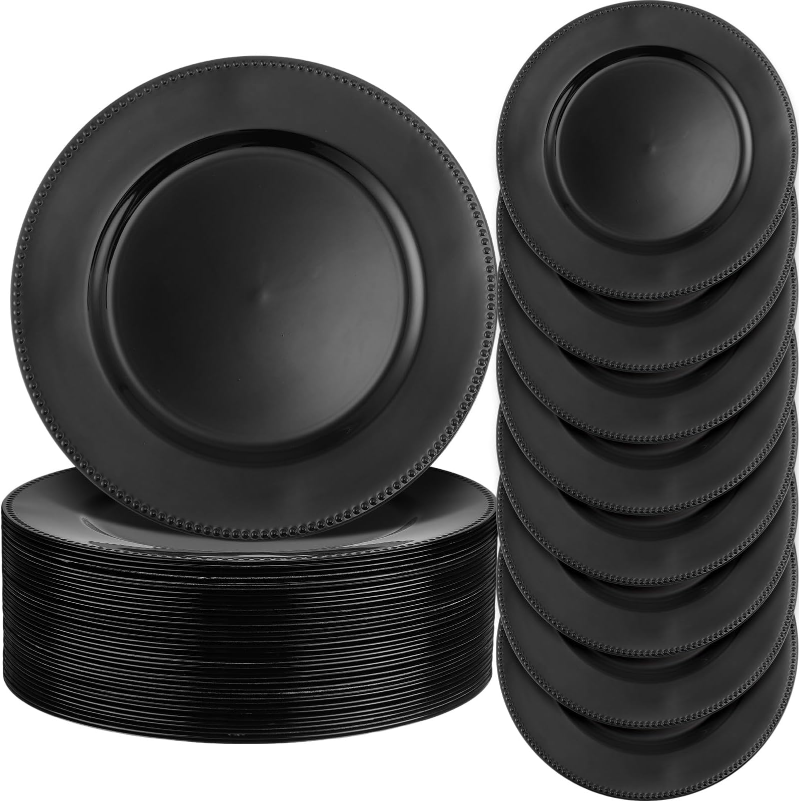 Jinei 36 Pack Beaded Charger Plates 13 Inch Round Charger