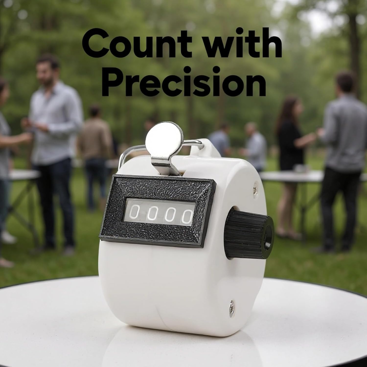 24 Pcs White Hand Tally Counters, Manual Mechanical Lap Counter Clickers, 1.93 X 1.7 X 1.3 in, for Sports Events Knitting