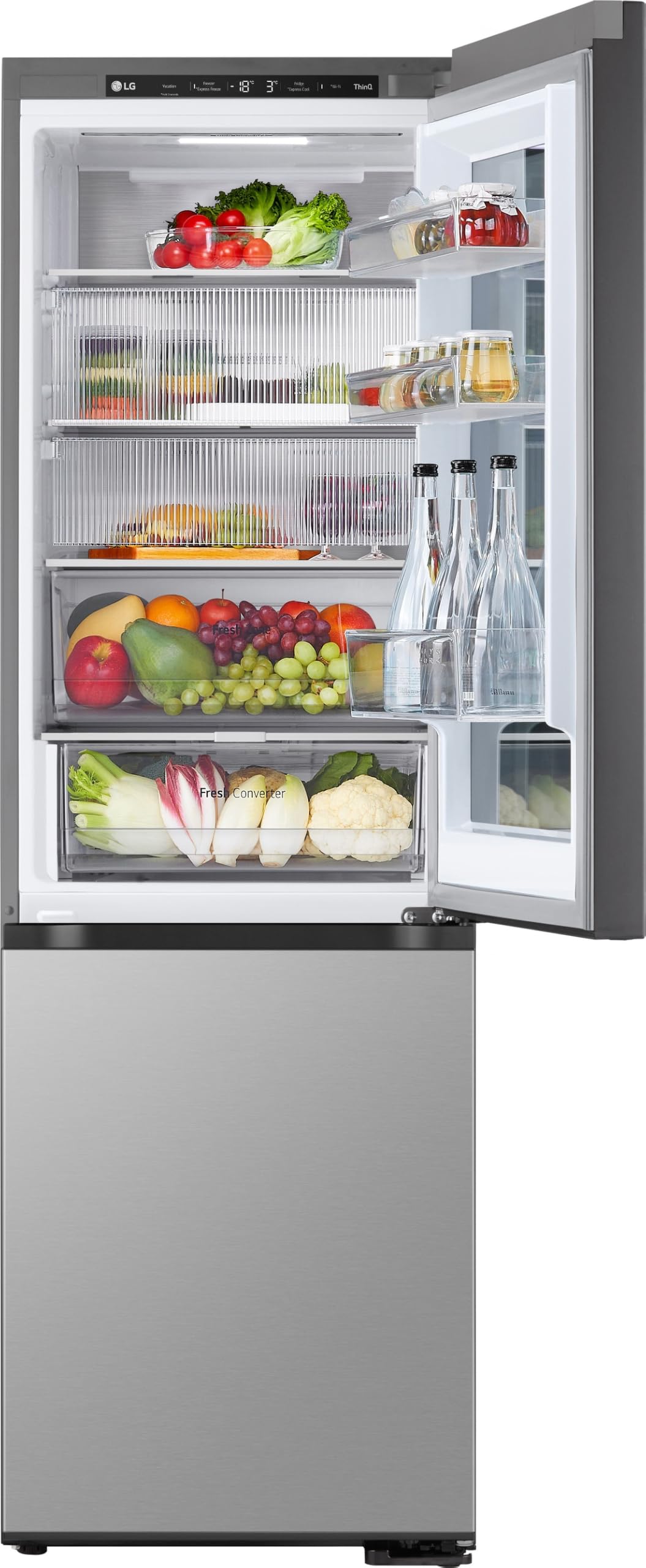 LG GBG5160CPY Kühl-/Gefrierkombination (349 L, Energieklasse C) mit InstaView, Smart Inverter Compressor, DoorCooling+, Food Cover, Silber