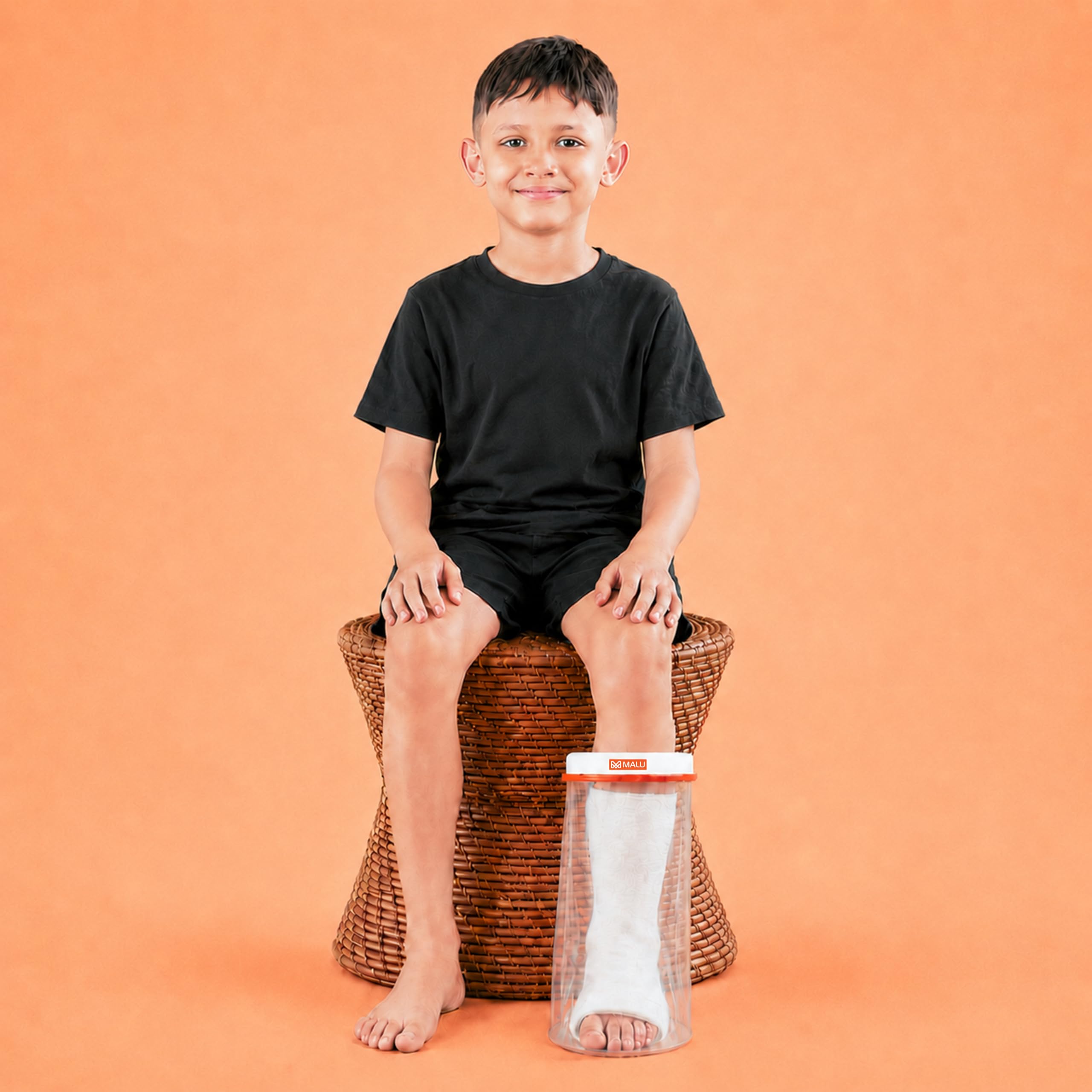MALU HEALTHCARE Waterproof Foot Cast Cover for Shower & Bath | Reusable Kids Cast Protector | Leak-Proof Silicone Seal | Cast Cover for Shower Foot, Wrist, Surgery & Fracture Recovery