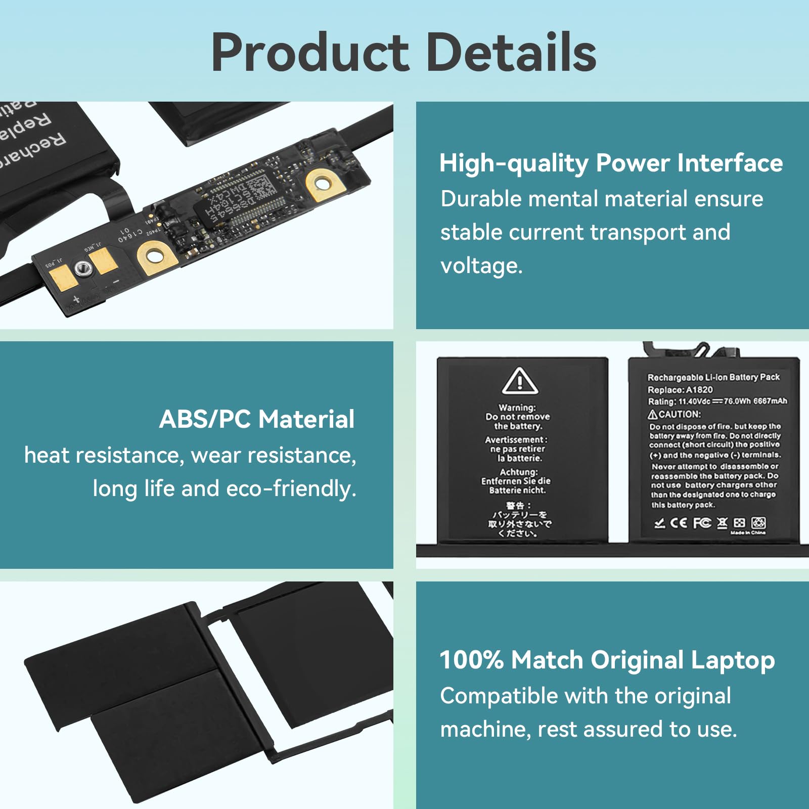 Batería De Repuesto Compatible Con MacBook Pro De 15  20 Mediados De 2017 Touch Bar Emc 3072 Emc 3162 Mlh32 Mlh42 Mlw72 Mlw82 Mptr2 Mptt2 Mlh52 Mlw92 Mptu2 Mptv2 Mptw2 Mptx2