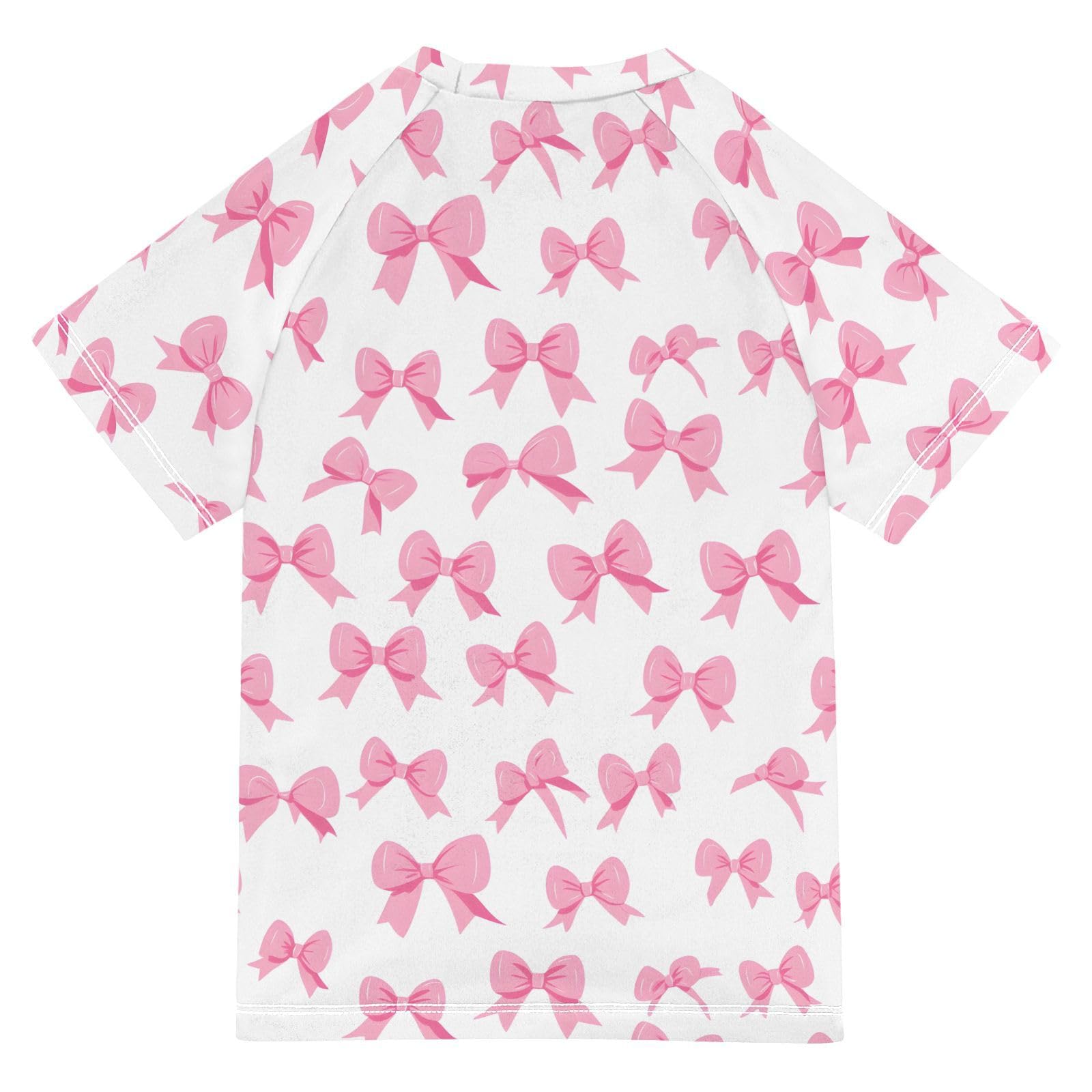 ALAZA Kids Rash Guard Boys Toddler Swim Shirts Short Sleeve Bow White UPF 50+ 3T