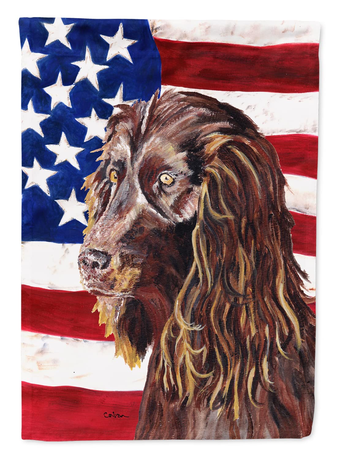 Boykin Spaniel USA American Flag pour embellir votre jardin avec un grand drapeau de maison