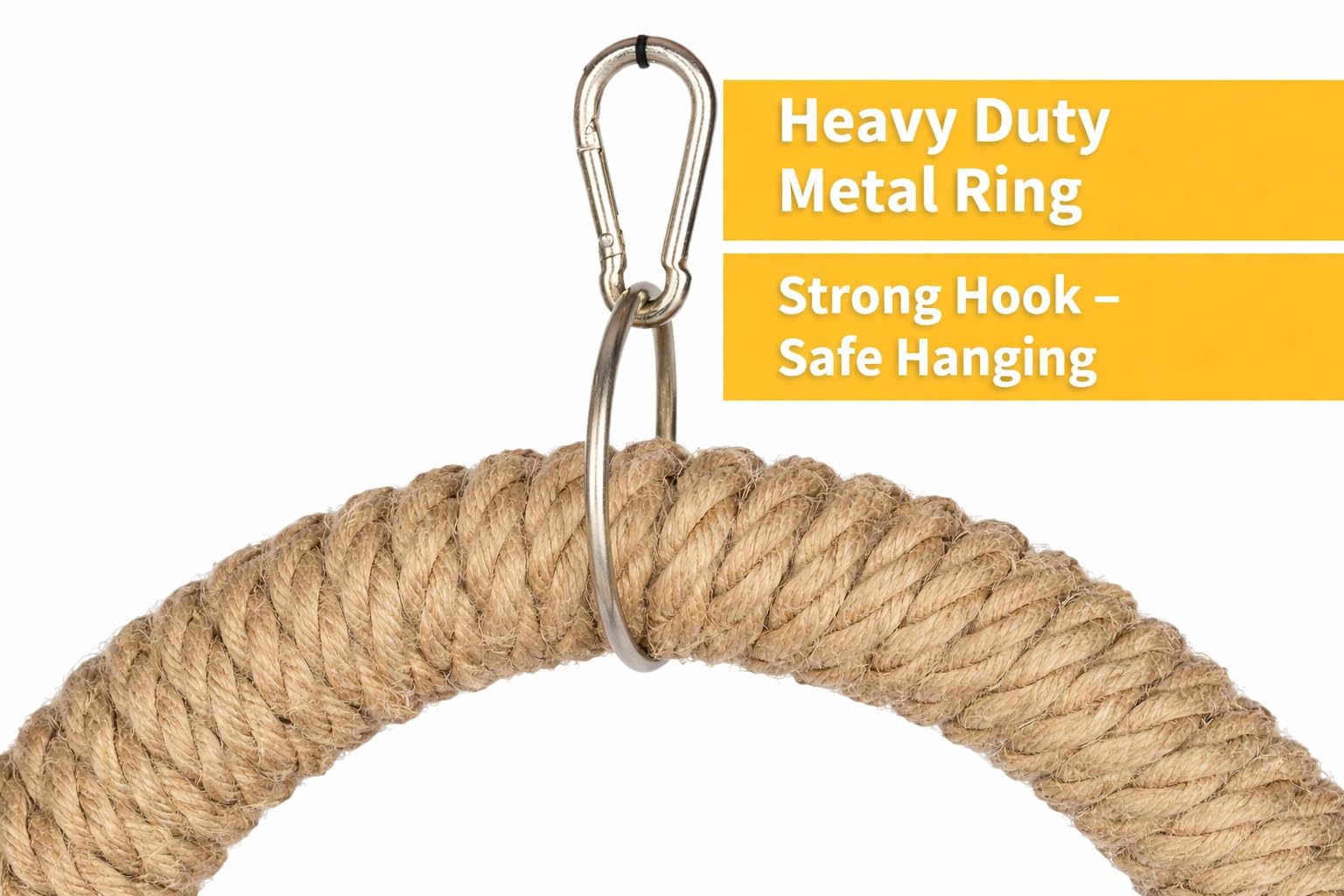 KSK Bird Swing for Parrots – Natural Jute Rope Circle Swing Toy | Heavy Duty Hanging Ring Perch | Bird Swing Toy for Cage | Medium Large Birds (African Grey, Amazon, Cockatoo, Macaw) 3