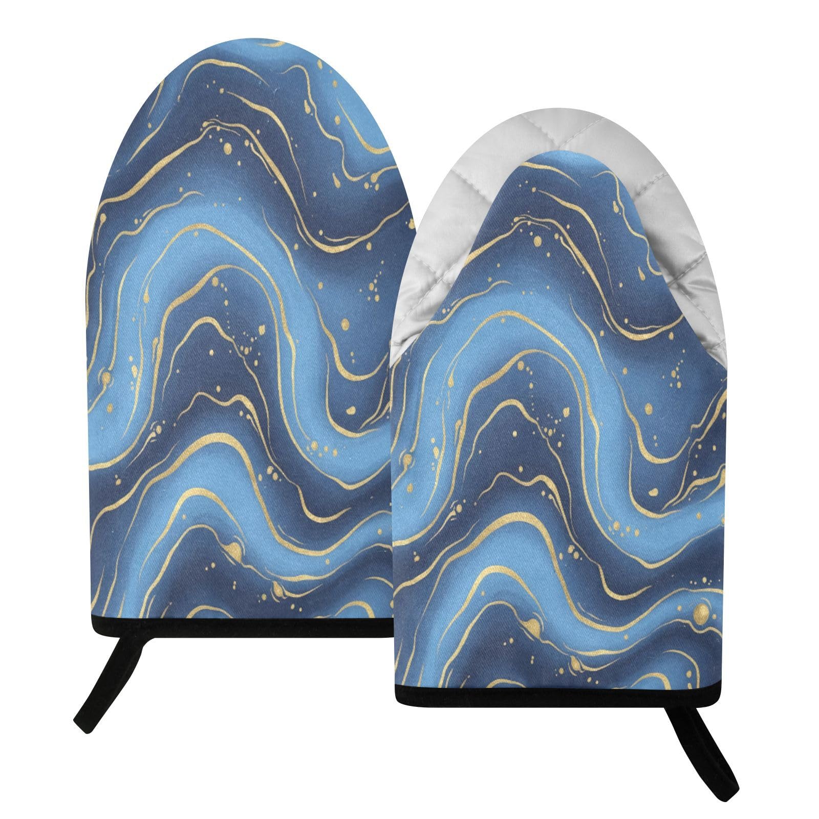 BURSTDDY Marble Oven Mitt,Heat Resistant Kitchen Mitts for Cooking