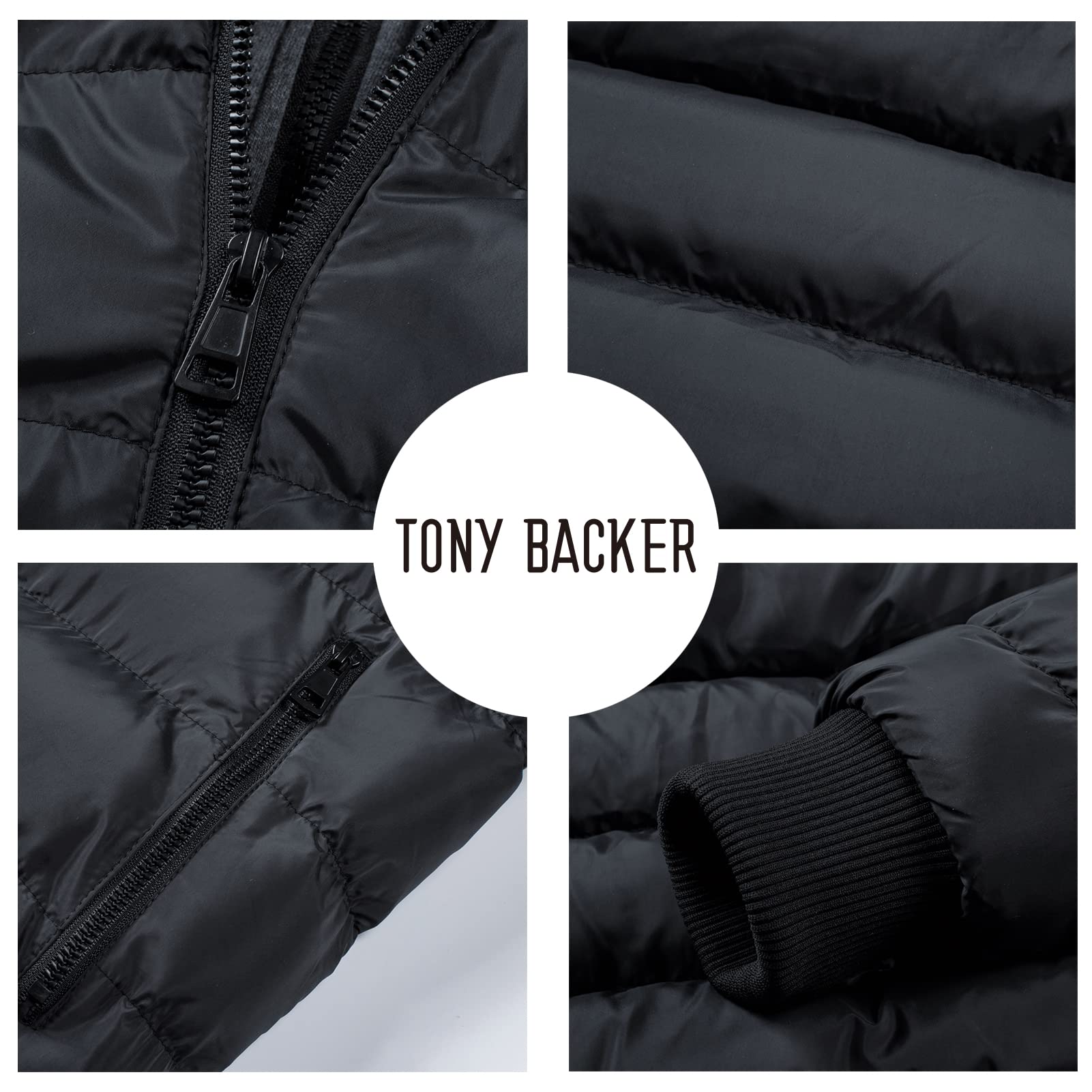 TONY BACKER Giubbotto Jacket Giacca Uomo Invernale con Cappuccio, Giubbino Giacchetto Uomo Giubbini Giubbotti Invernali Caldo Antivento
