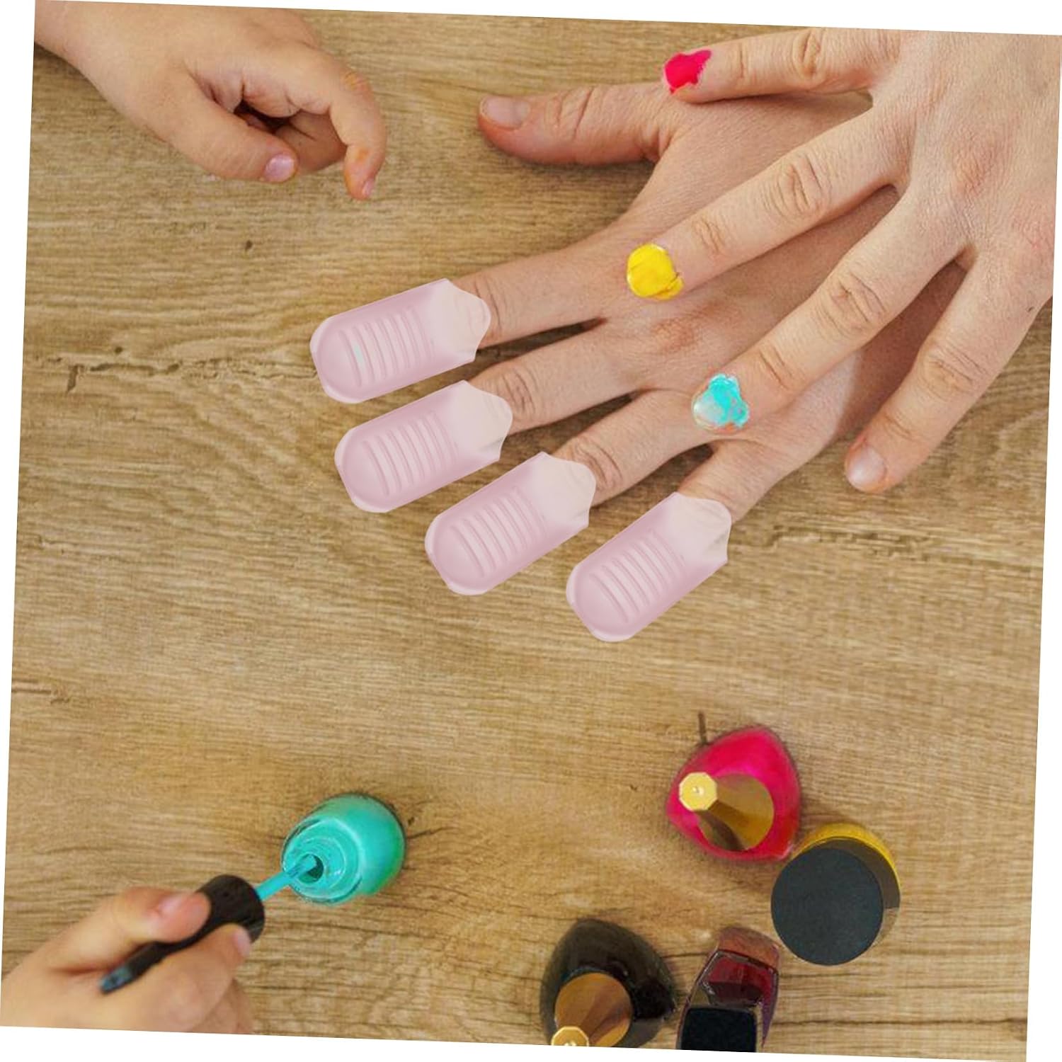 Adjustable Nail Polish Remover Clips 20pcs Soak Off Gel Polish Removal Tools for Manicure Reusable Plastic Finger Nail Clips in Cherry Blossom Pink