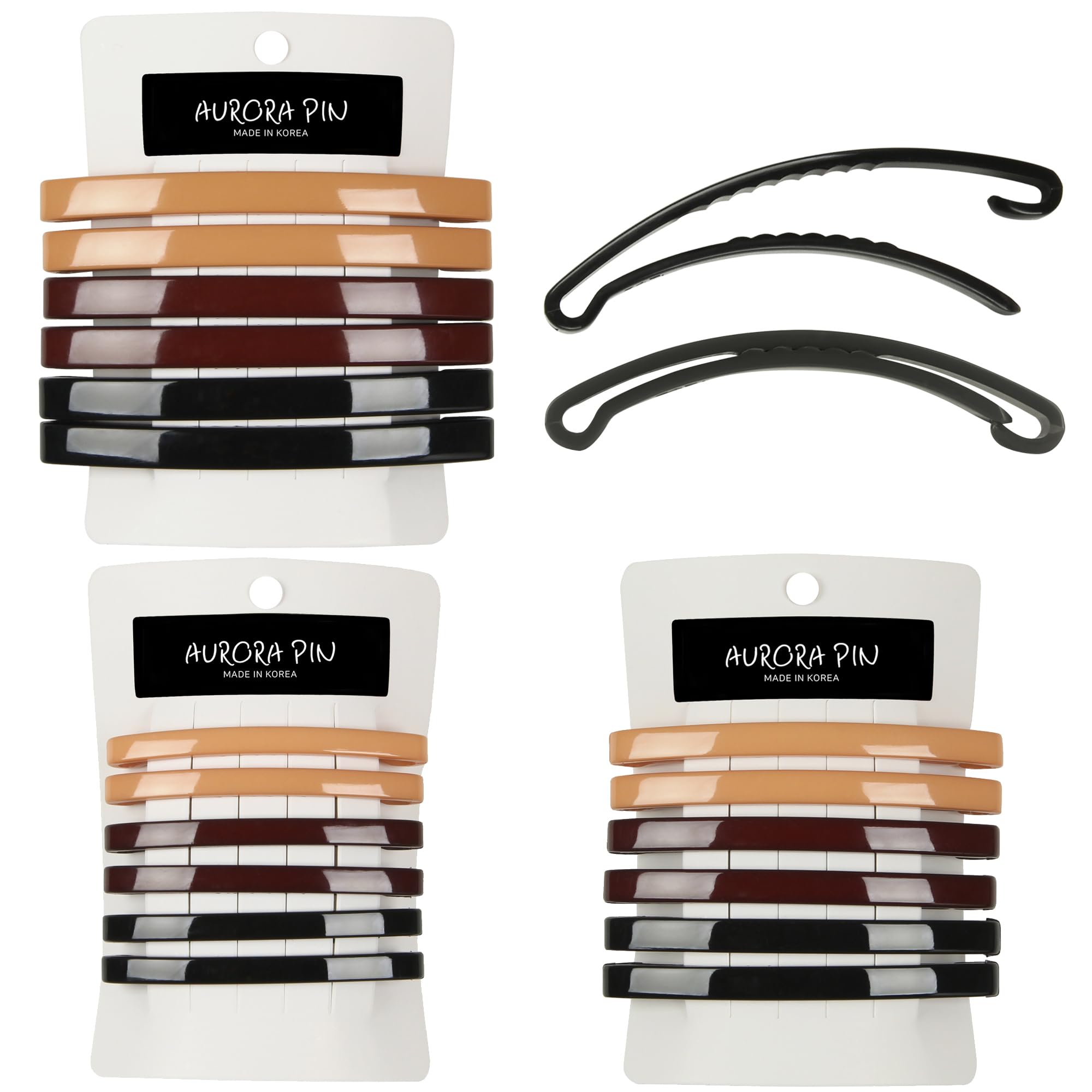 Pasadores de plástico pequeños para peinar el pelo, pinzas decorativas para medio recogido y cola de caballo, para niñas, mujeres con cabello muy fino y mediano, 18 piezas (GPL5)