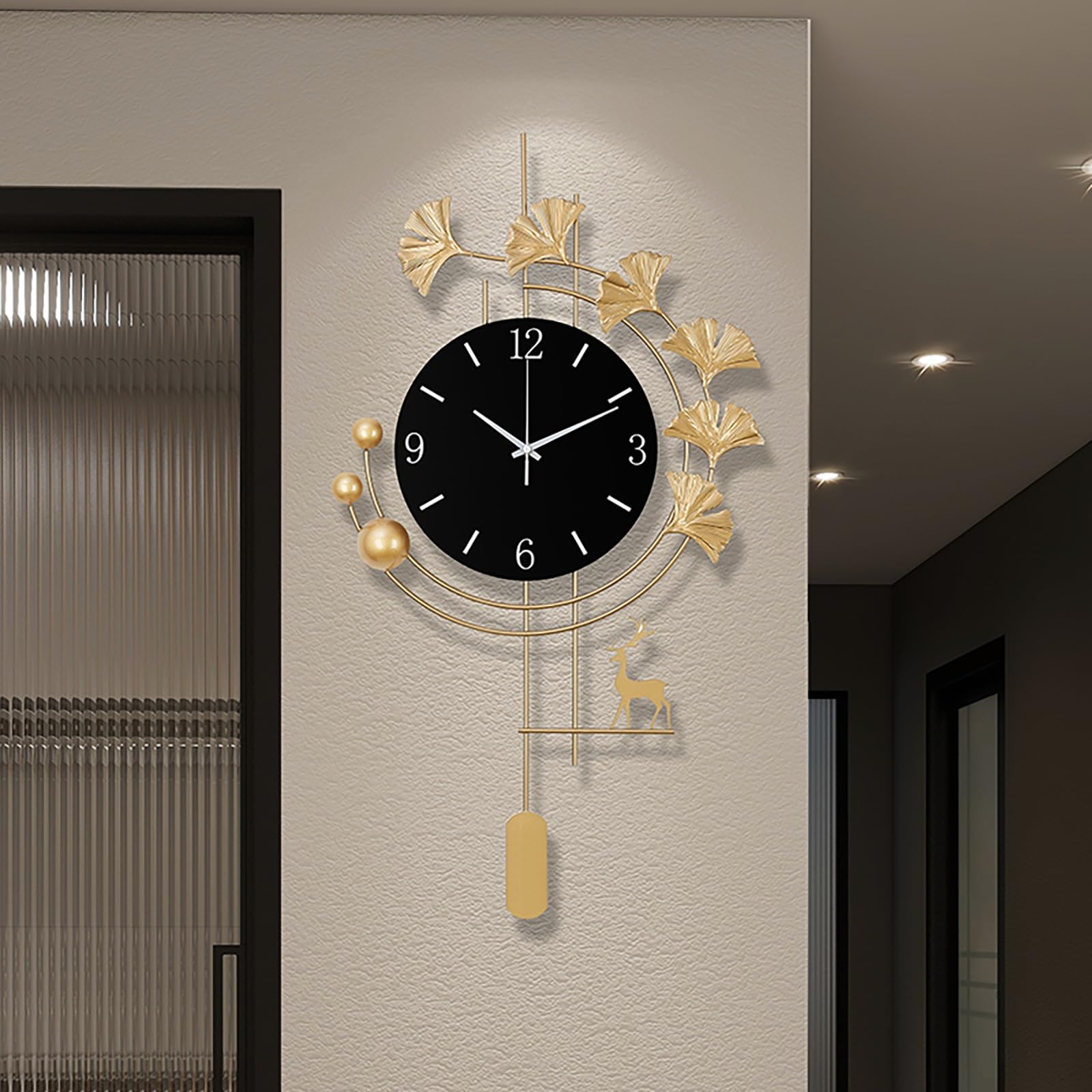 Grande horloge murale sans tic-tac fonctionnant avec piles pour un confort visuel optimal