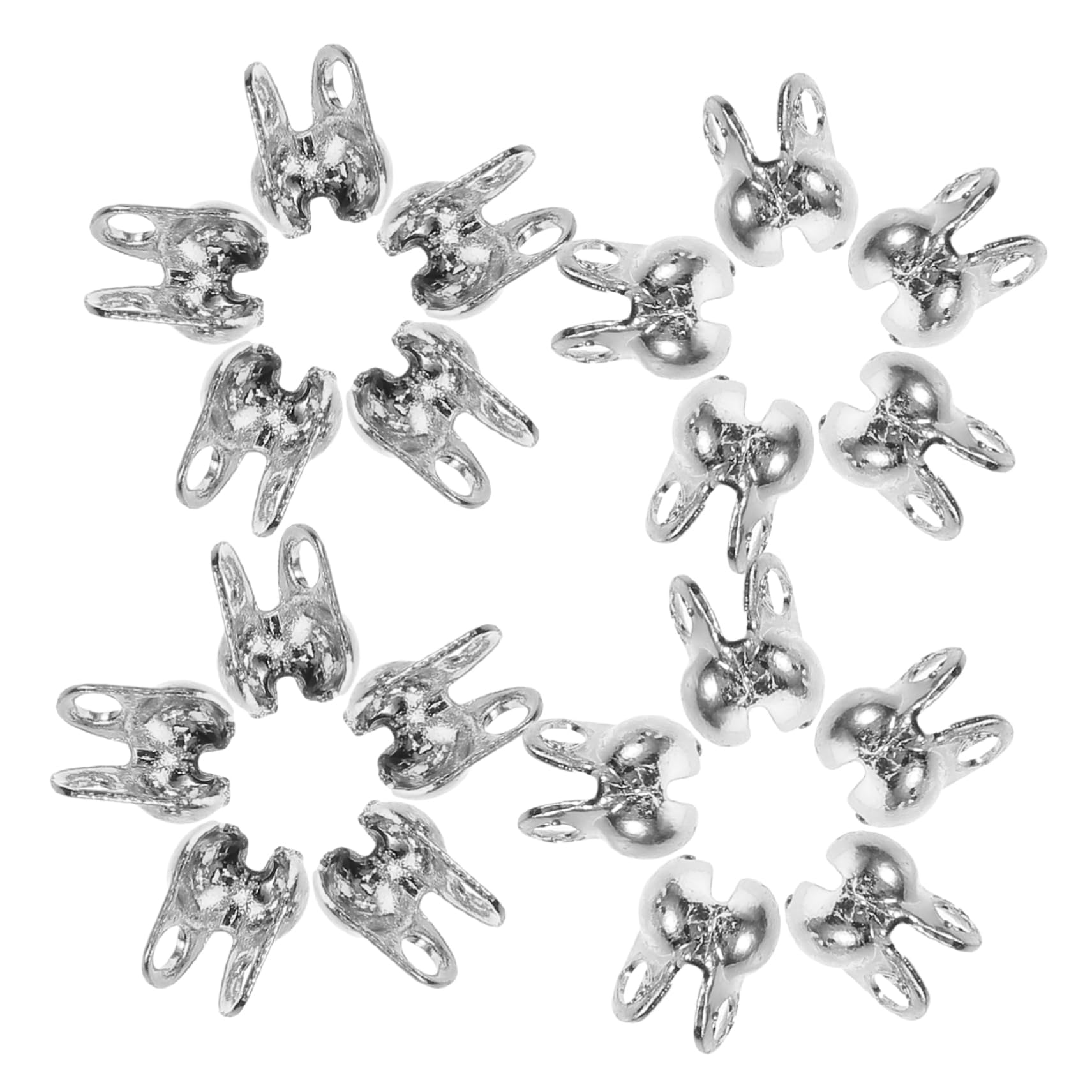 Housoutil 150Pcs Plated DIY End Buckles for Jewelry Making Knot Covers Durable Crimp Bead Caps for Bracelets Necklaces Effortless Assembly for Various Chain