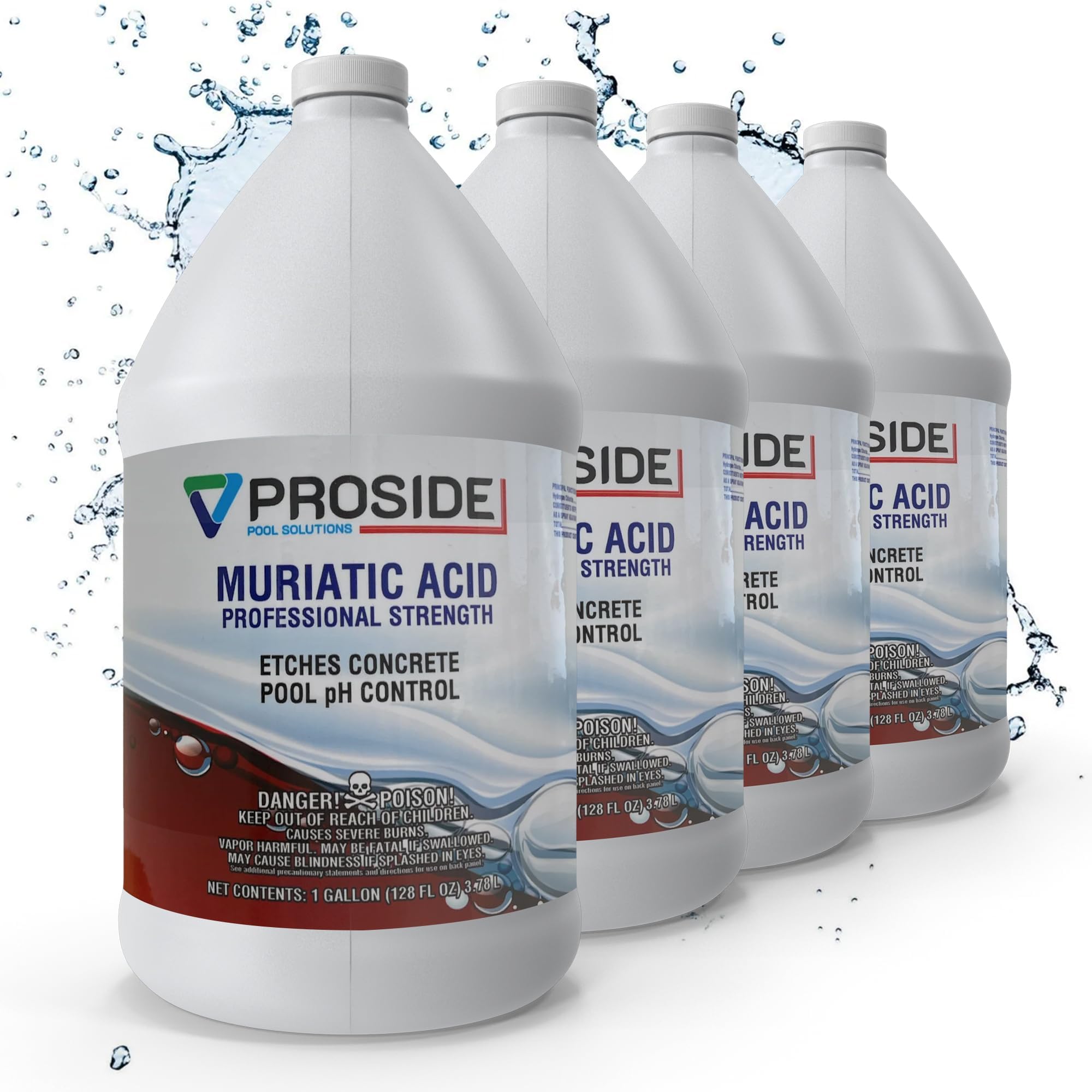 Amazon.com : ProSide - Muriatic Acid - Pack of 4 - Etches Concrete ...