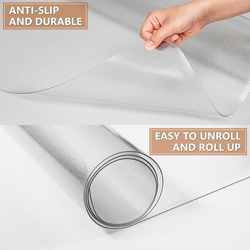 Miniatura 3 de Tapete para silla de oficina extra grande para suelo de madera dura, 46 x 60 pulgadas, tapete transparente para sillas de oficina en madera dura,