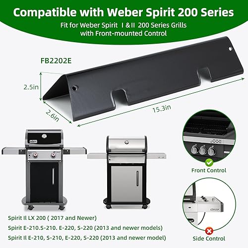 Miniatura 2 de Piezas de parrilla para Weber Spirit - 7635 barras aromatizantes de 15.3 pulgadas para Weber GS4 Spirit 2 200 Series, piezas de repuesto de parrilla