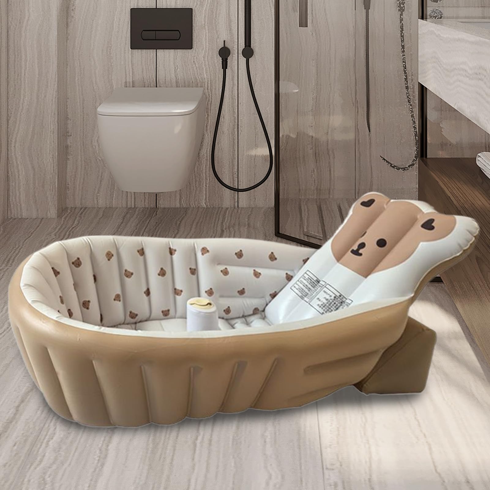 Vasca Da Bagno Per Vasca da Doccia Gonfiabile per Infanzia | Soluzione Doccia Portatile Pieghevole Con Seduta Per Igiene Personale