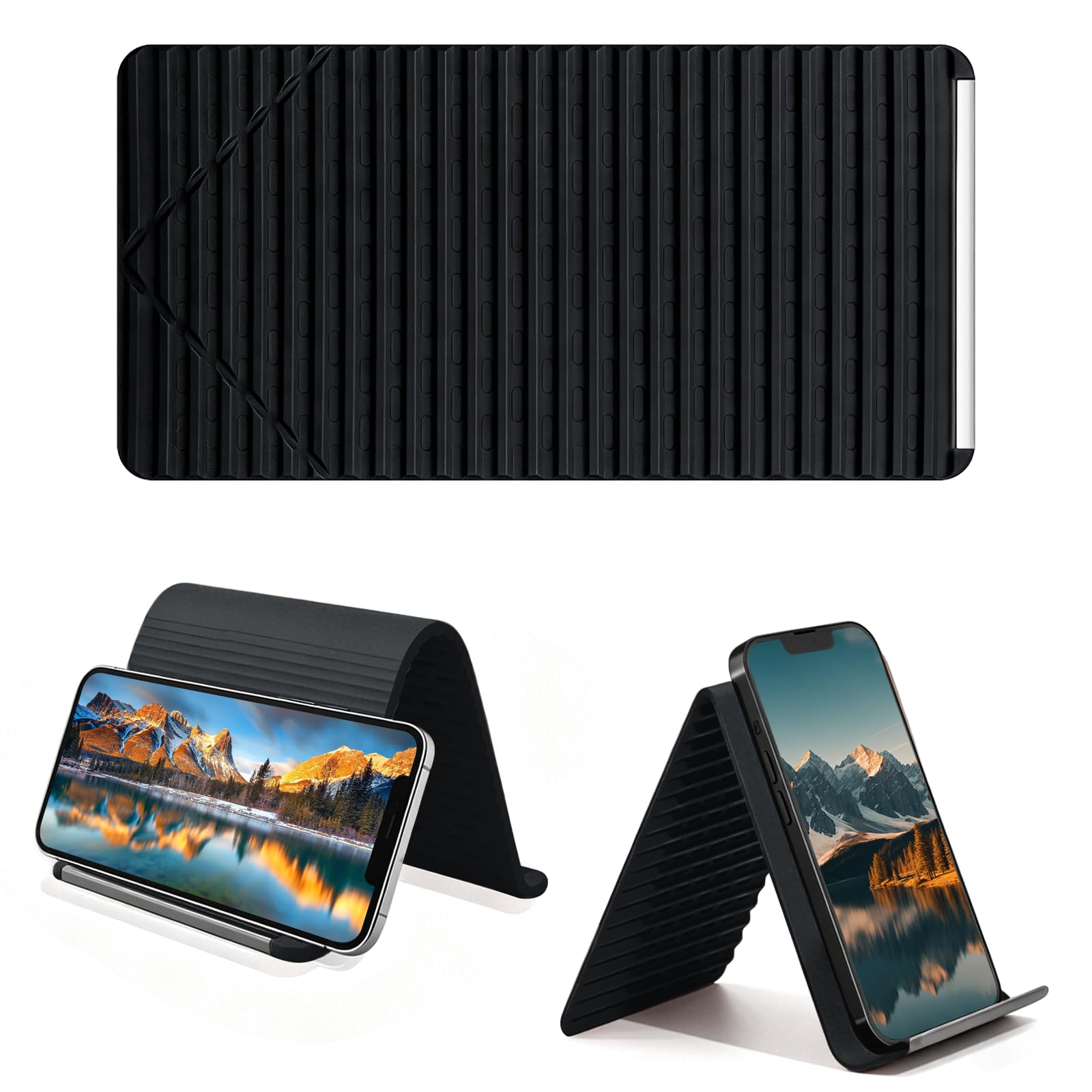 Foldable Silicone Aluminum Holder, Flexible Silicone Phone Stand with Anti-Slip Pad, Portable Rollable Multi-Angle Stand for Phone Tablet Laptop – Bendable & Foldable Home, Office, Travel (1, Orange) — Amazon image 10