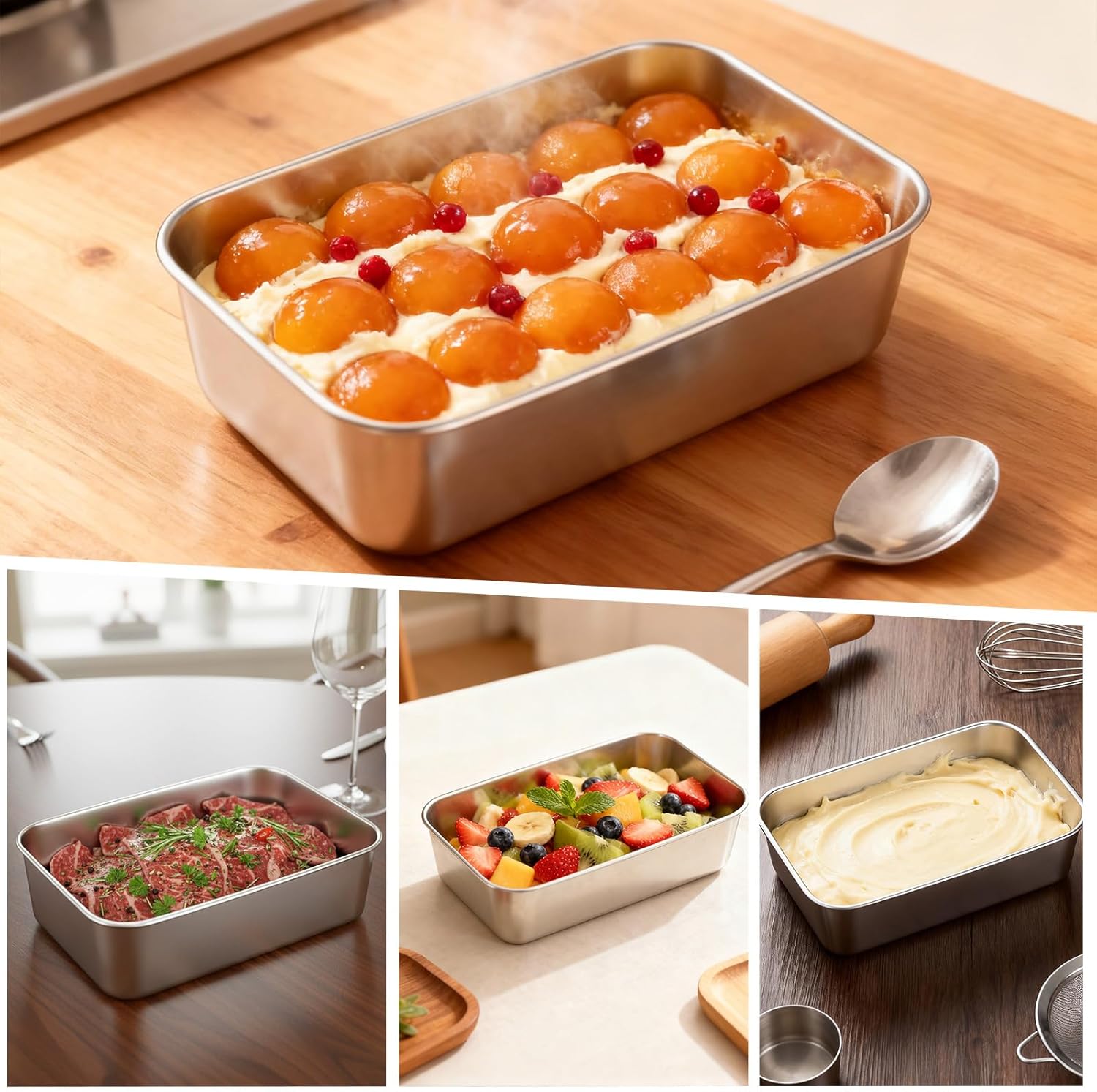 6 Pcs 304 Stainless Steel Loaf Pans for Baking, 8.6x5.9 Inch Bread Loaf Pans, Bread Baking Pan, Toast Bakings Pan For Breads for Homemade Breads Meatloaf, Dishwasher Safe & Sturdy (Silver) - Image 7