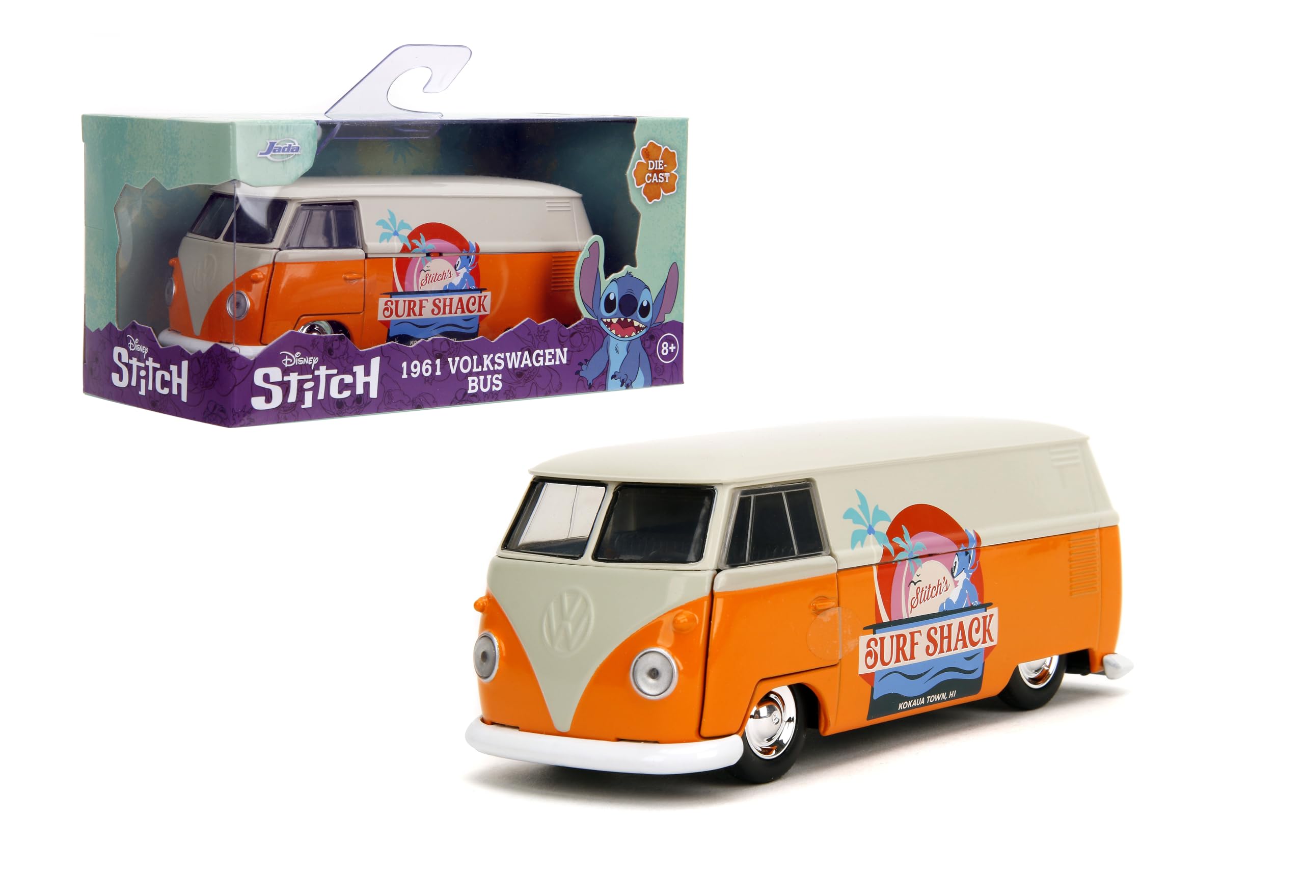 Amazon.com: Jada Hollywood Rides Disney Stitch 1961 VW Bus