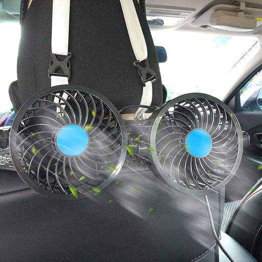 SEAMETAL Car Fan for Back Seat, Car Seat Fan Cigarette