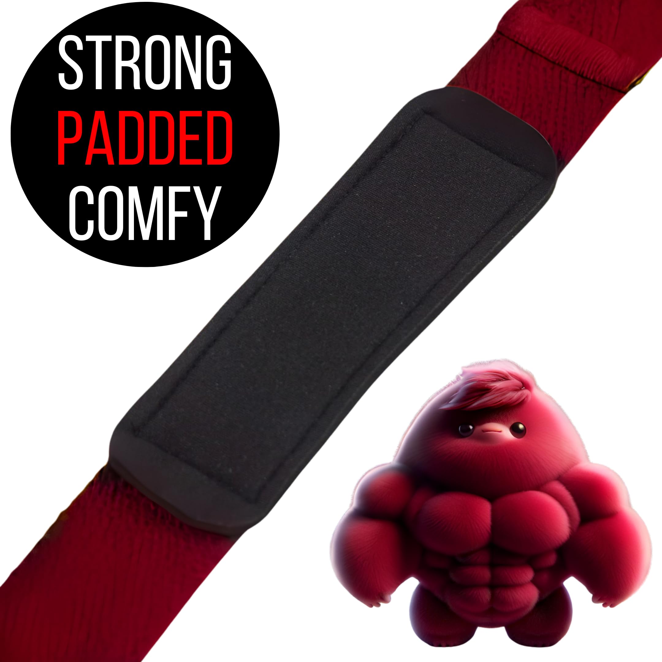 Muscleape Weight Lifting Straps - Non-Slip Wrist Supporter with Padded Cuff for Gym Workout Deadlift Powerlifting and Fitness Strength Training (Figure 8, Cotton, Anti-Skid) Red Beast Mode 4
