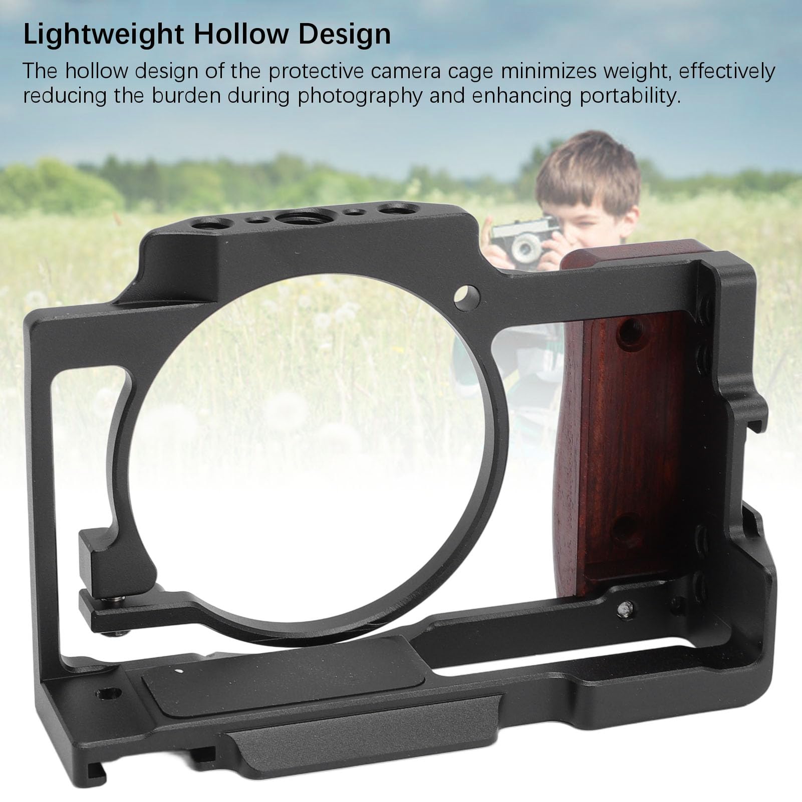 CHICIRIS Gabbia Video per Fotocamera per Rig ZV1 in Alluminio Resistente con Molteplici Opzioni di Montaggio Migliore Produzione Cinematografica (BLACK)