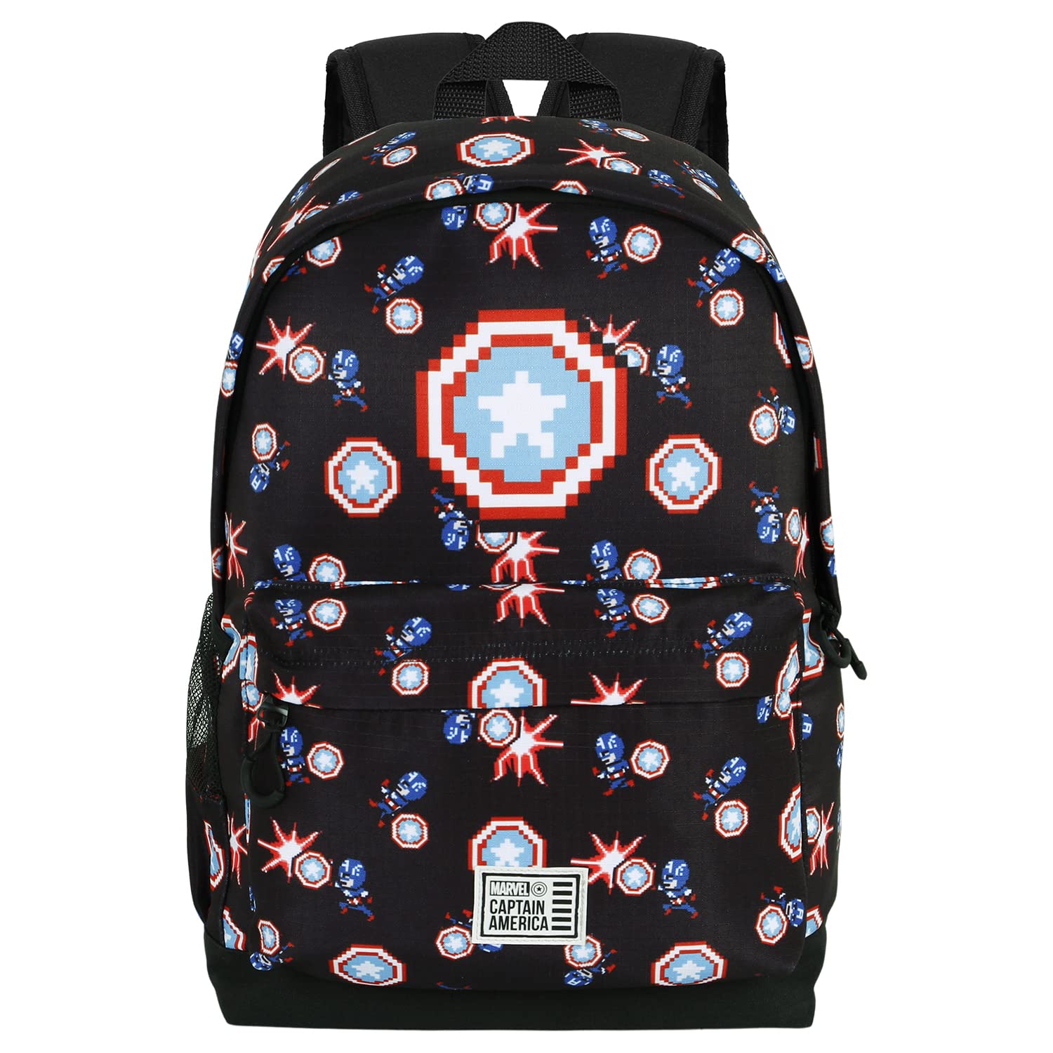 MarvelCaptain America Captain Pixel-ECO Backpack 2.0, Black, 17 x 32 x 44 cm, Capacity 22.5 L