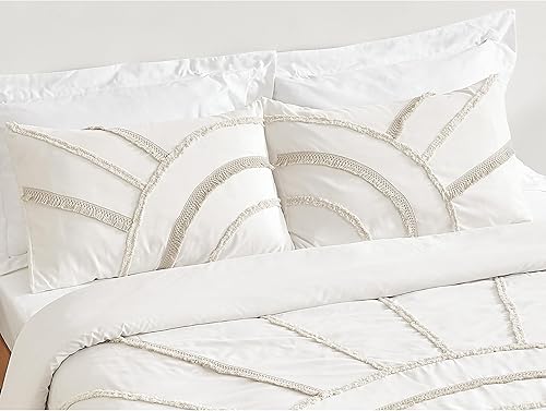 Miniatura 5 de Sweet Jojo Designs Juego de funda de edredón unisex con diseño de sol y niña, color marfil, bohemio, chic, tamaño matrimonial, 3 piezas, color