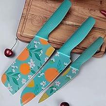 ZOIY Set of 3 Printed Paring, Chef, Butcher Meat Knife | Stainless Steel, Rust Resistant, Sharp Blade for Chopping, Cutting, Slicing | Multipurpose Kitchen Knives for Home, Restaurant & Gifting