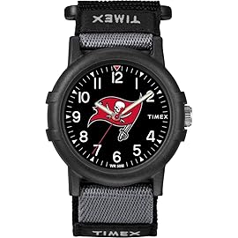 Timex NFL Recruit 38mm Watch - Tampa Bay Buccaneers with Black Fabric Strap