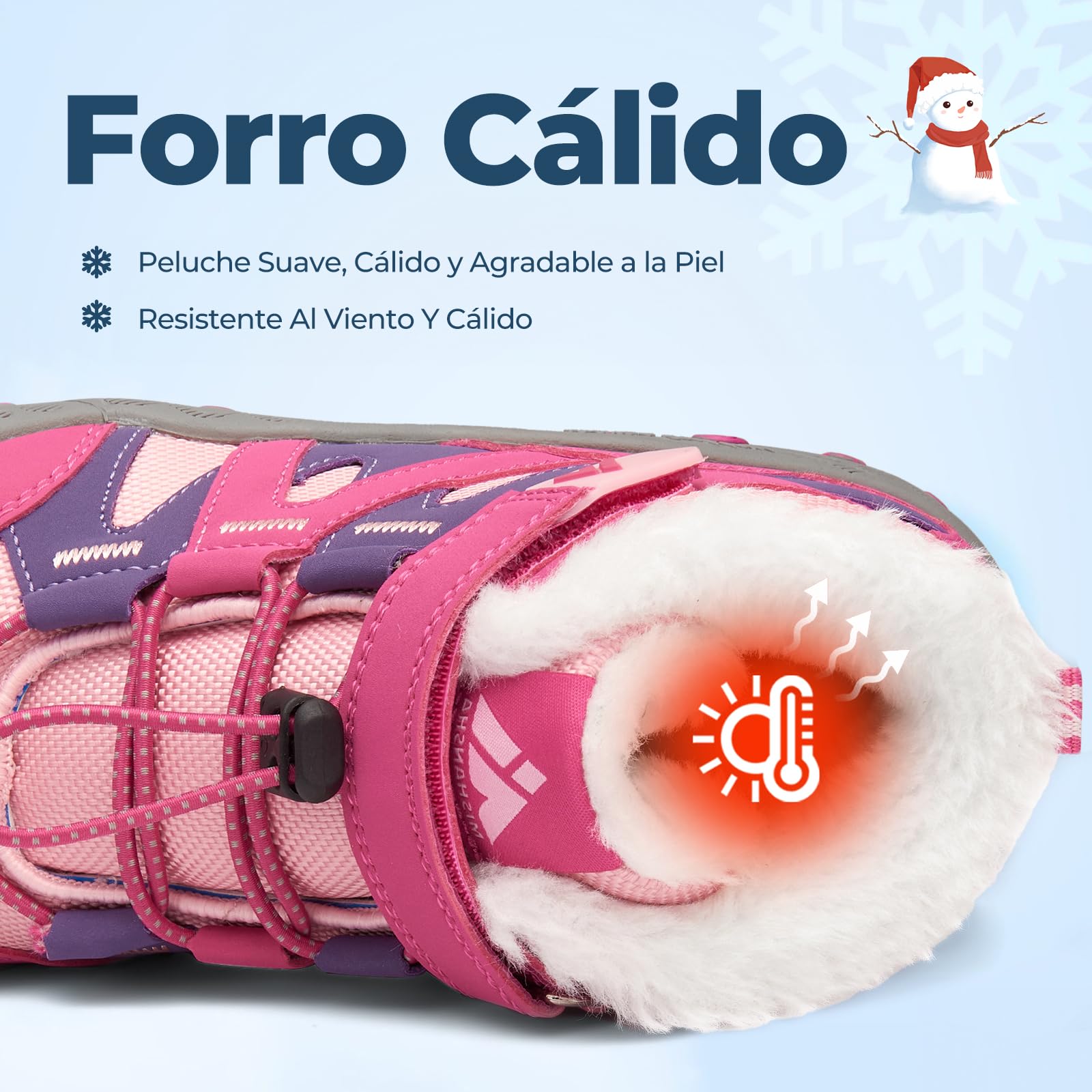 Mishansha Botas de Nieve Niños Botines Invierno Cómodo con Forro Acolchado