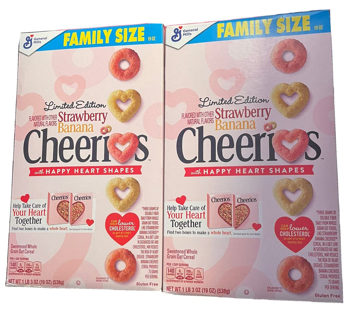 Cheerios Strawberry Banana Heart Shaped Cereal, Pack of 2
