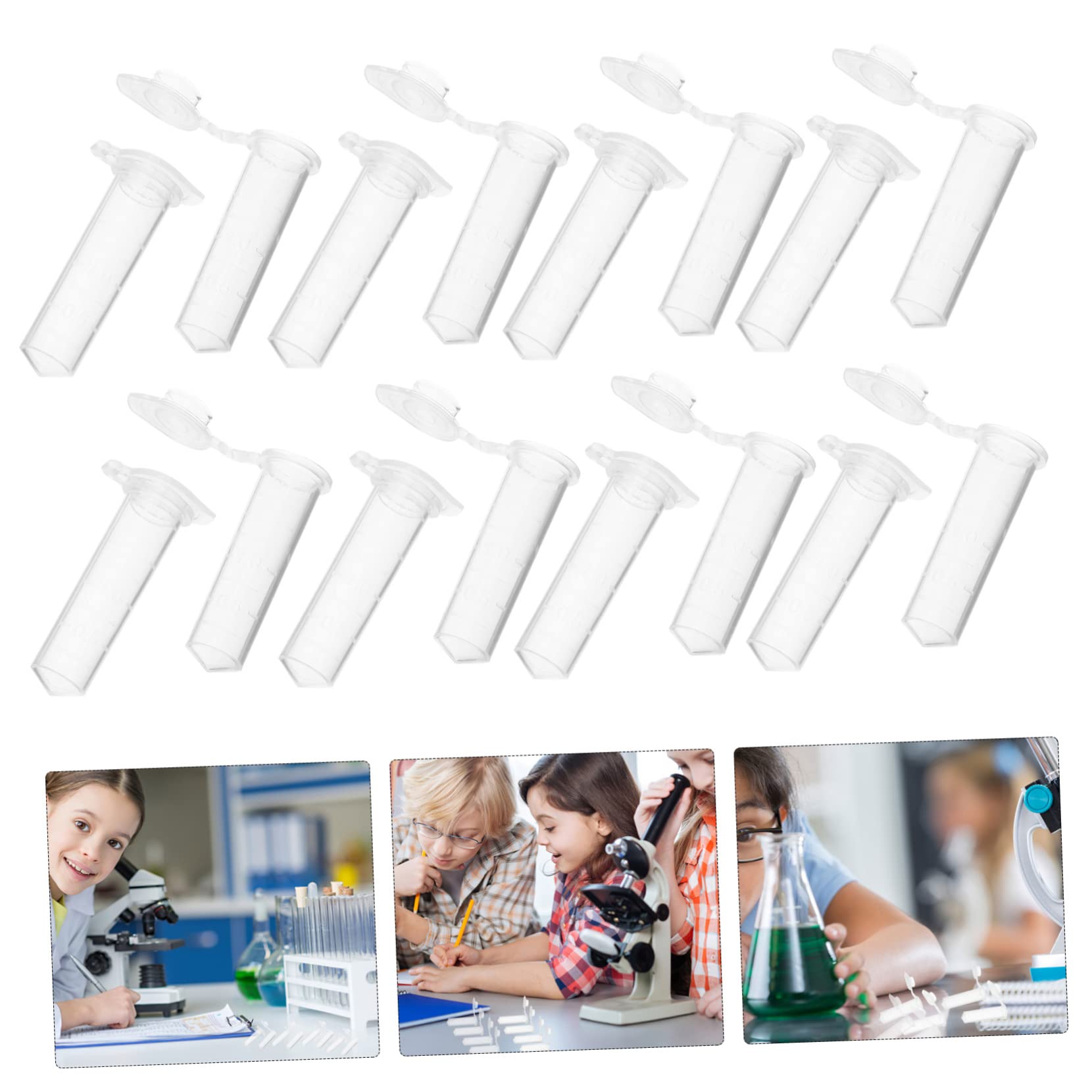 PartyKindom 500pezzi Provette Per Centrifuga Con Tappo Piccole Provette Per Esperimenti Scientifici e Conservazione Di Campioni Liquidi Forniture Da Laboratorio