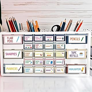 54Pcs Teacher Toolbox Labels Classroom Decoration Self-Adhesive Colorful Toolbox Sticker Tool Box Storage Decal Colorful Organizer Container Decor for Back to School Teacher Supplies