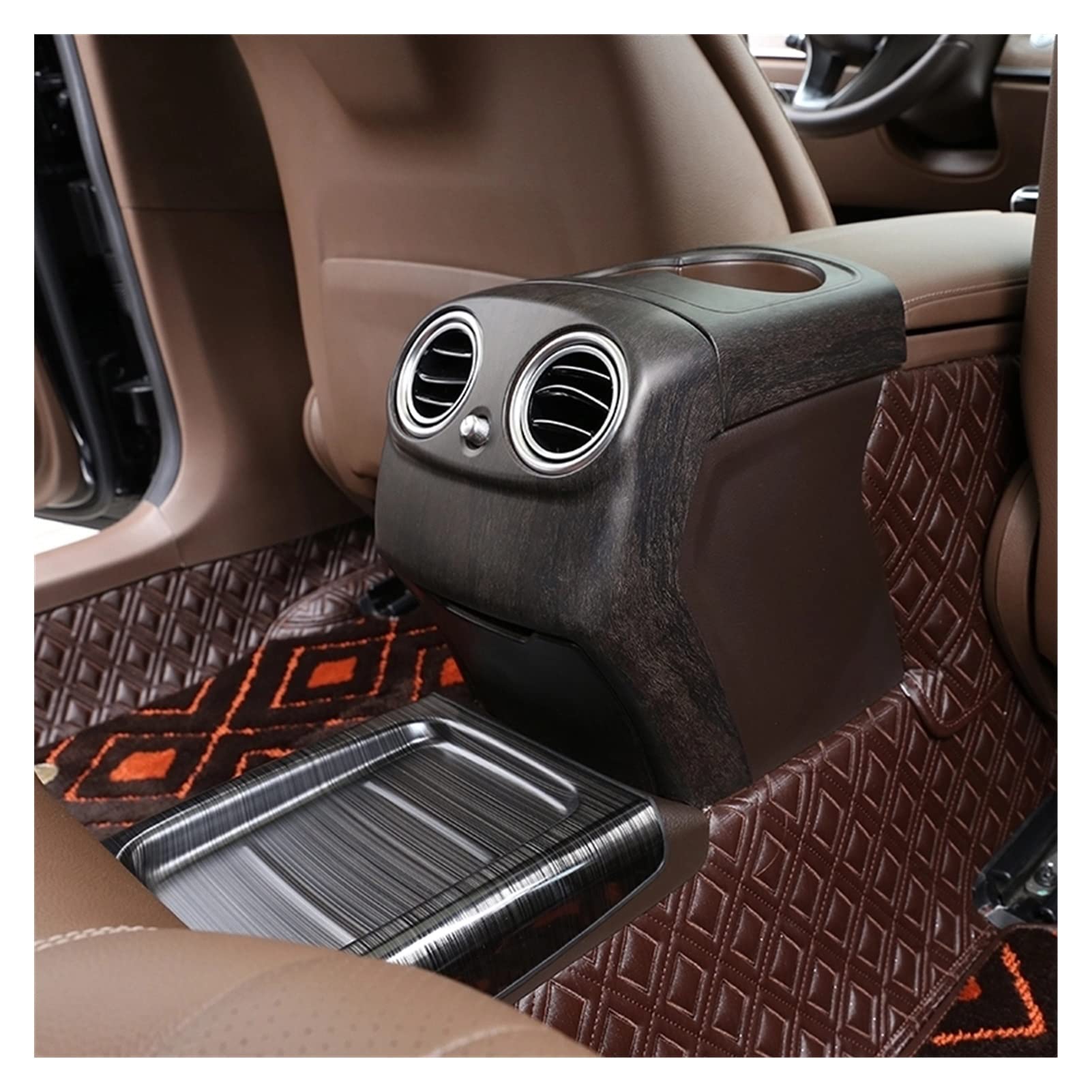 YINGO Kompatybilny z klasą MERCEDES BENZ W213 2016-2019 ABS. Styl z włókna węglowego Klimatyzacja Rama Osłona Osłona Ochronna Naklejka(Marble color)