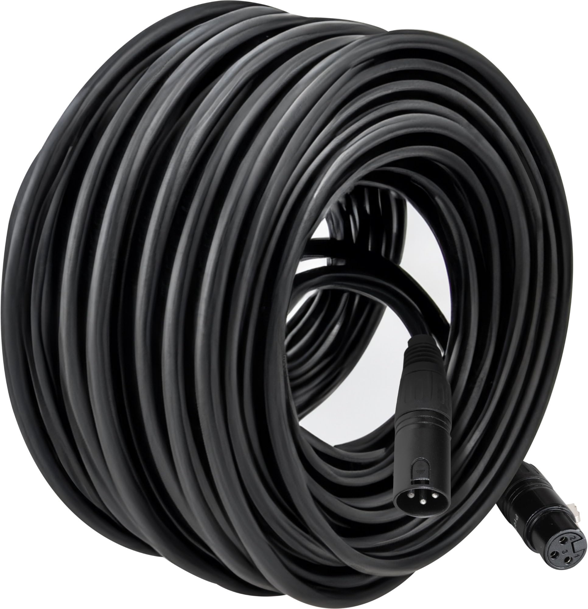 Pronomic Stage XFXM-50 Cavo Microfono XLR 50 m Nero, Lunghezza: 50 m | Connettori: XLR femmina 3 poli ? XLR maschio 3 poli, Sezione conduttore: 0, 226 mm², Colore guaina: nero, Sgancio a fascetta