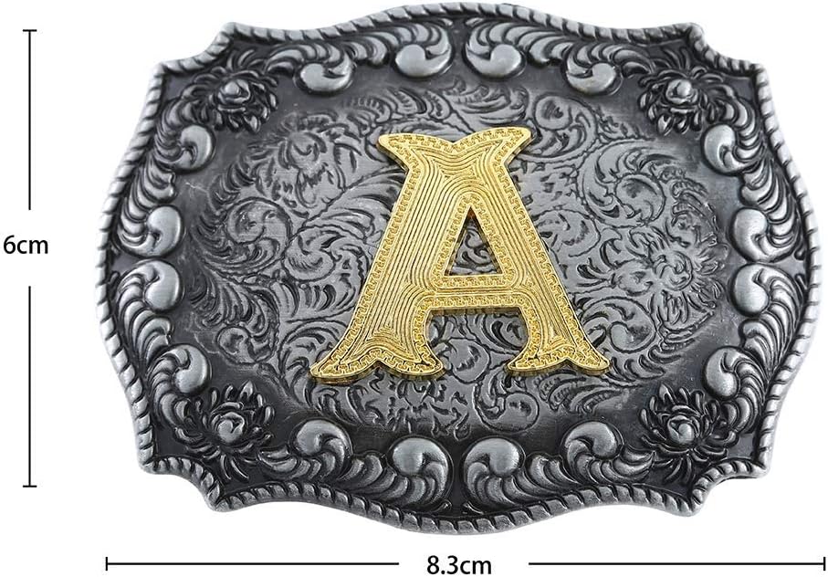 KDG Initial Belt Buckle Western Cowboy Handmade Metal Belt Buckle Small for Men Women